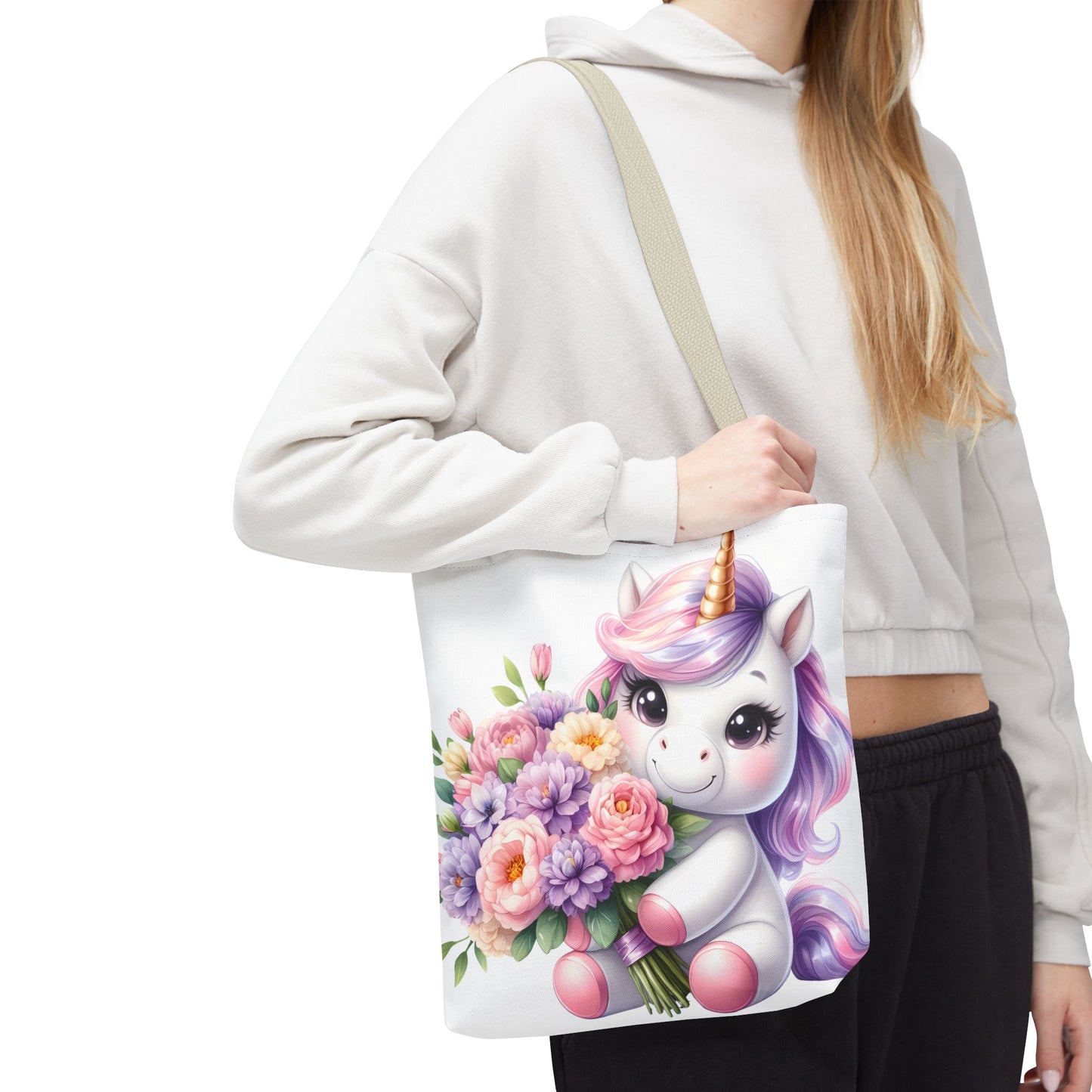 Cute Unicorn Tote Bag, Flower Girl Gift, Kids Birthday Party, Magical Purse for Women, Eco-Friendly Shopping Bag