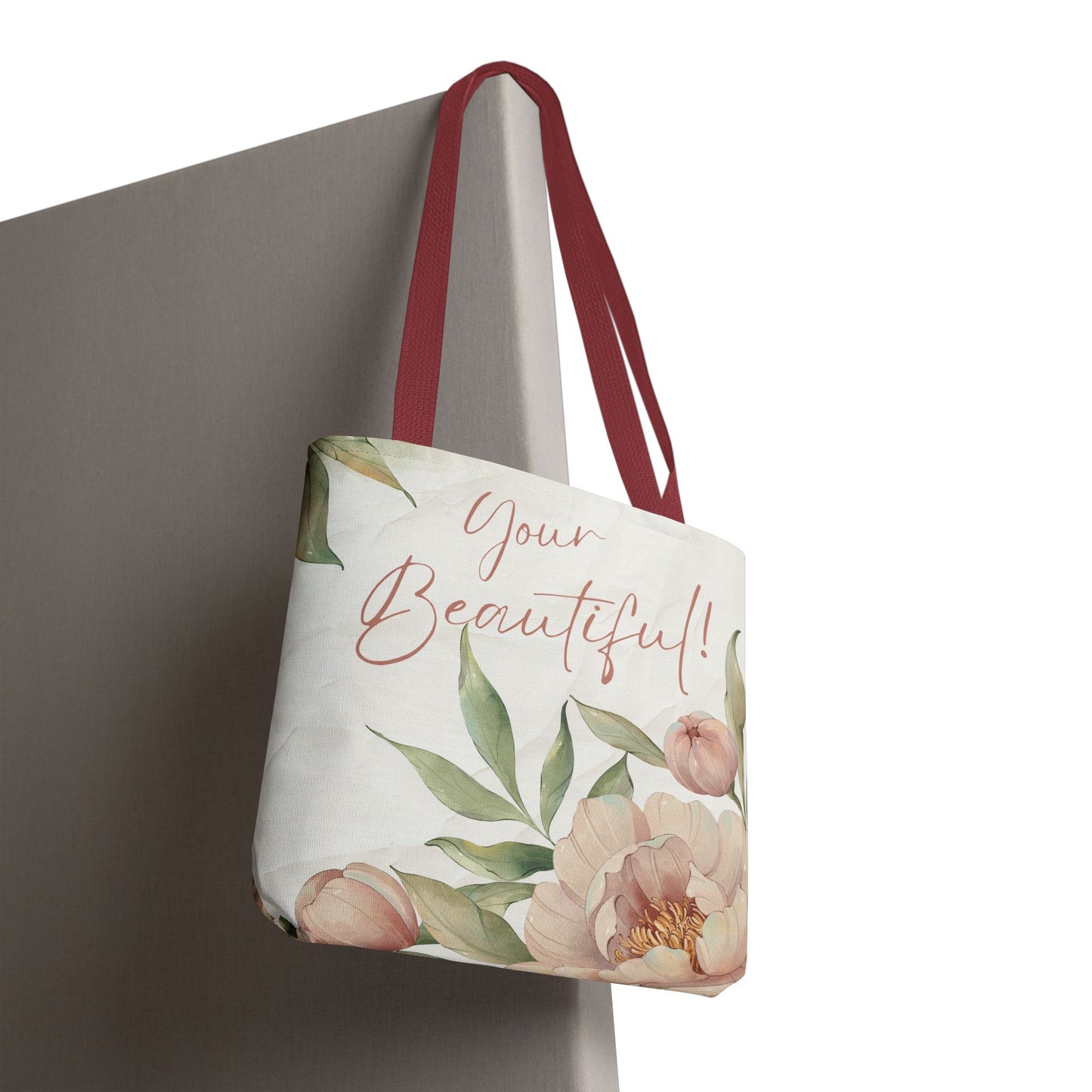 Your Beautiful Floral Tote Bag, Inspirational Tote, Eco-Friendly Tote, Gift for Mom, Fashionable Grocery Bag