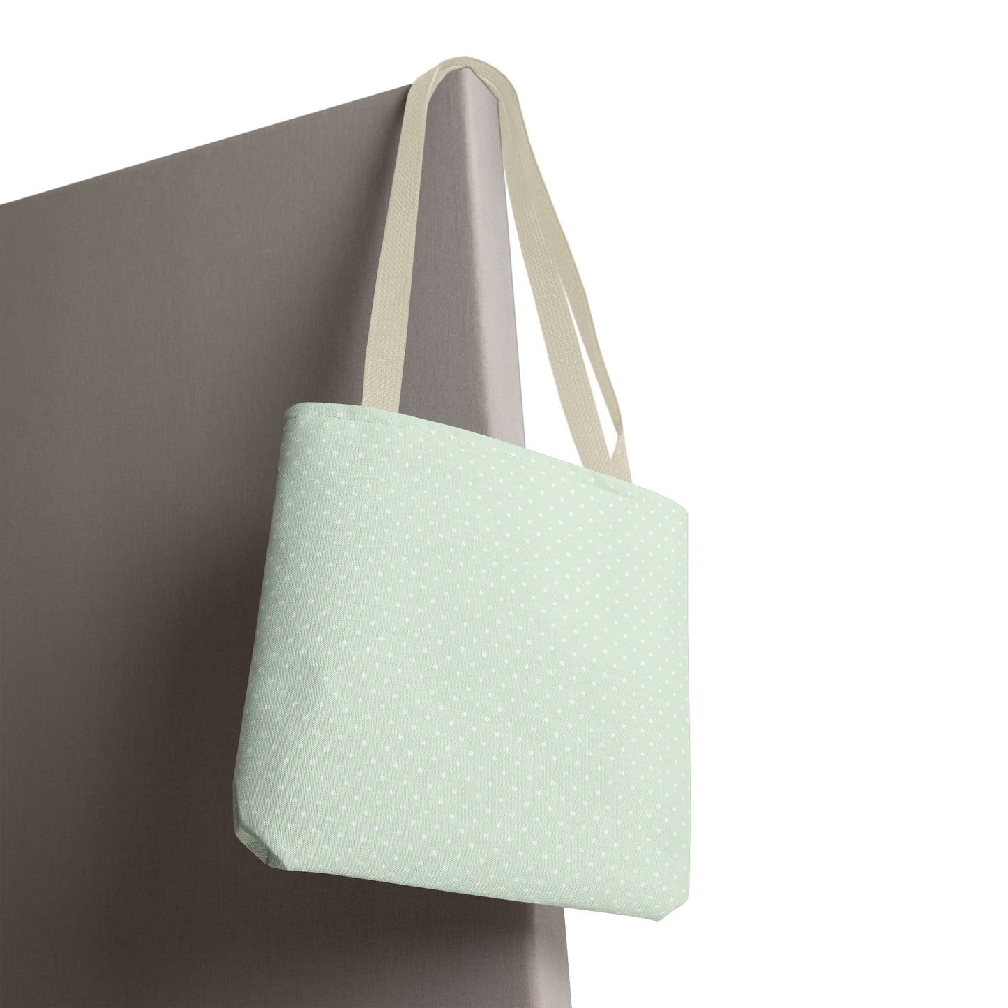 Mint Polka Dot Tote Bag | Stylish Eco-Friendly Day Bag, Beach Tote, Shopping Bag, Gift for Her, Everyday Purse