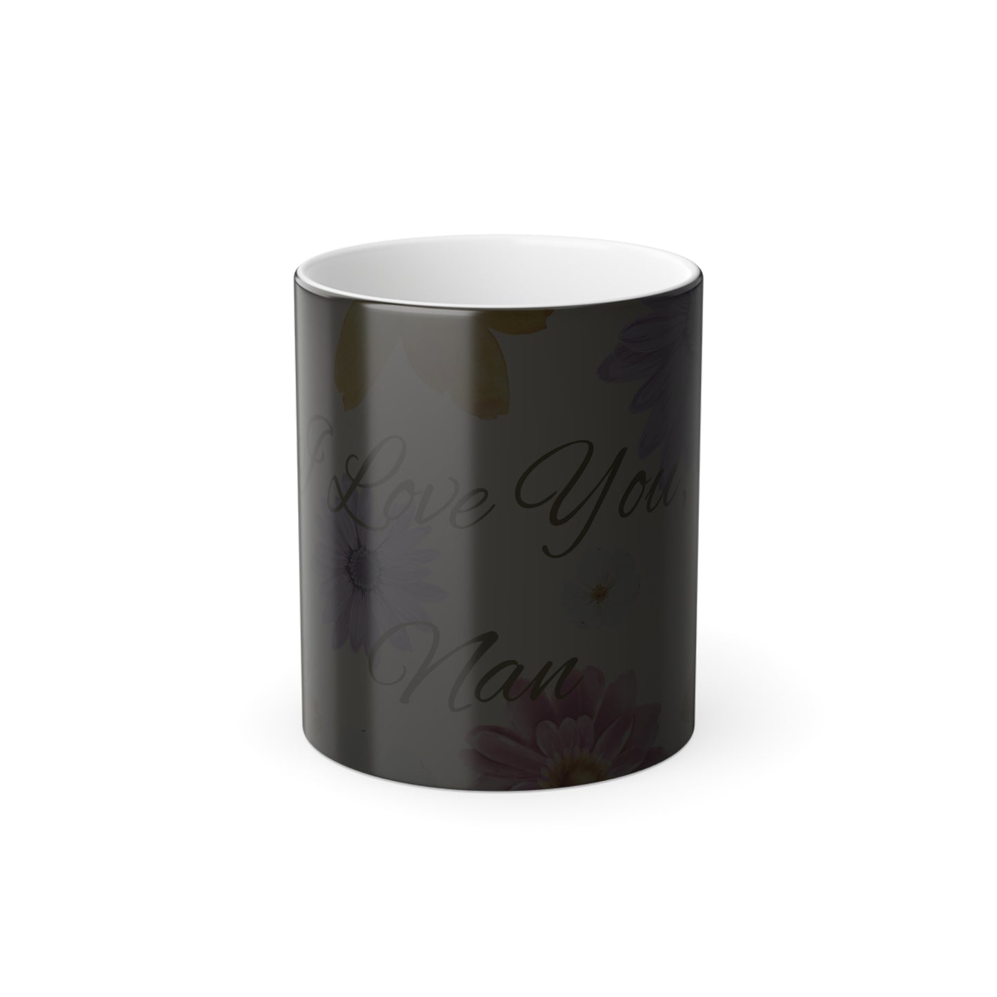 Floral Color Morphing Mug, Gift for Nan, Mother's Day Present, Personalizable Coffee Cup, Flower Print