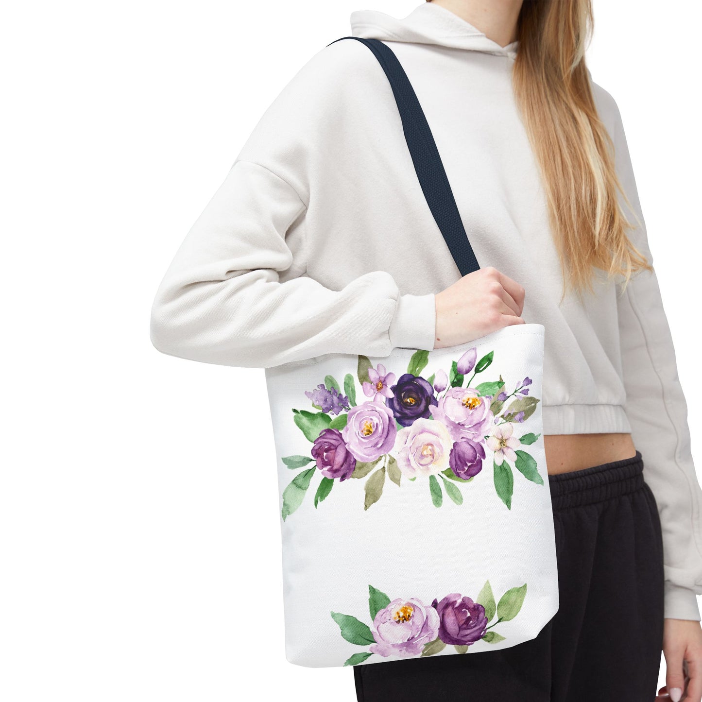 Floral Tote Bag, Stylish Market Bag, Spring Gift, Eco-Friendly Shopping Bag, Flower Print, Birthday Present, Lightweight Carryall