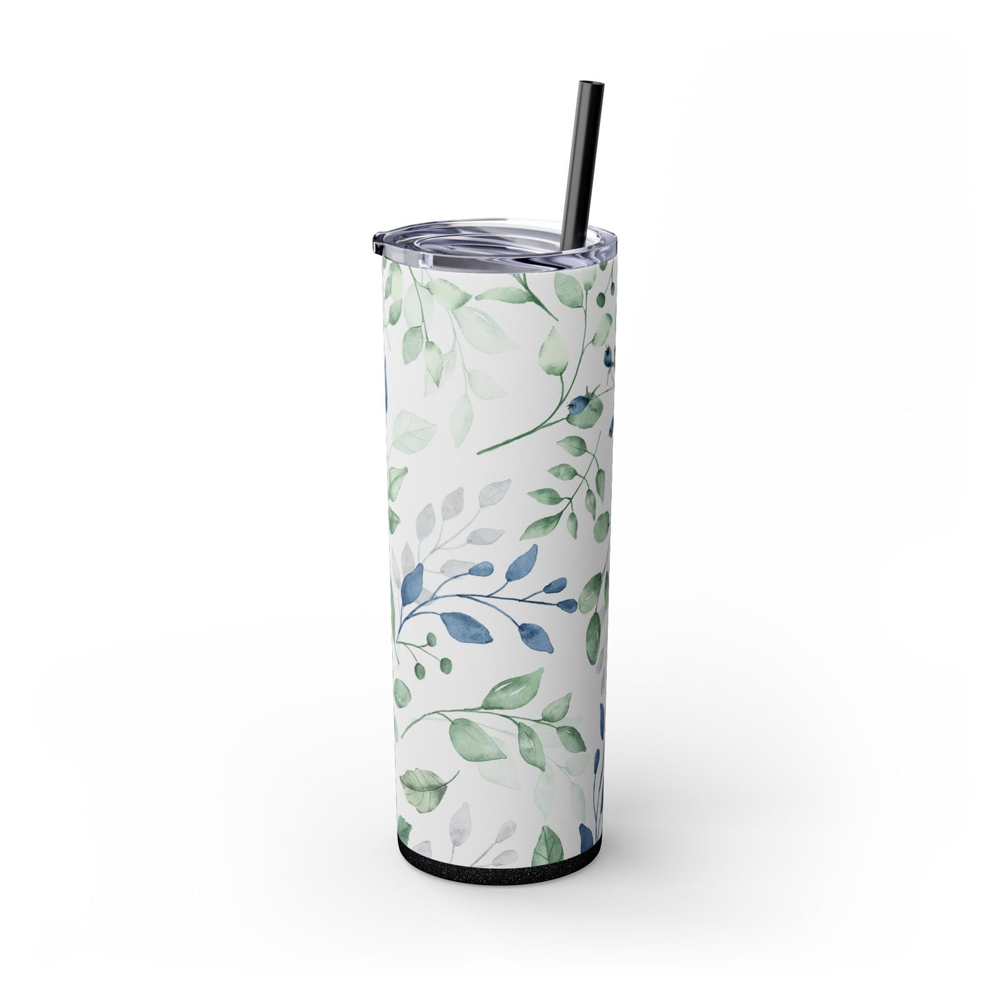 Floral Skinny Tumbler, 20oz Stainless Steel Travel Mug, Eco-Friendly Drinkware, Gift for Her, Summer Hydration, Botanical Design