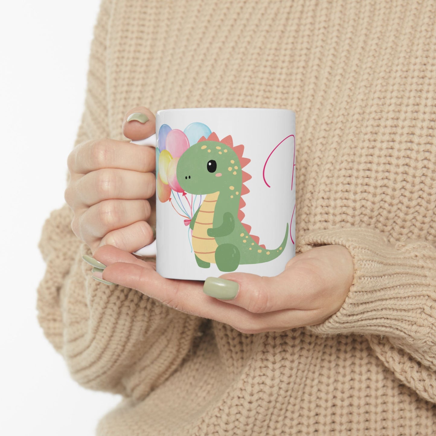 Happy Birthday Dinosaur Ceramic Mug - Fun & Colorful Gift for Kids
