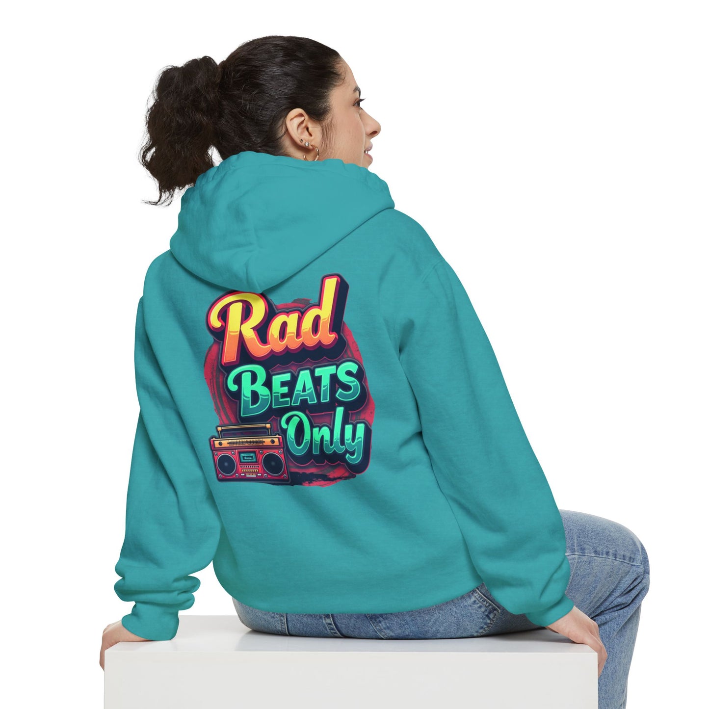 Rad Beats Unisex Hoodie, Music Lover Gift, Fun Retro Apparel, Unique Streetwear, Perfect for Casual Outfits