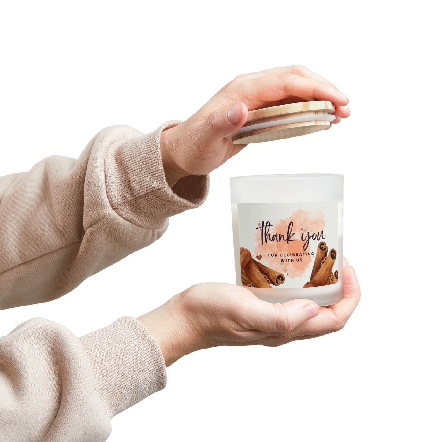 Personalized Thank You Candle - Frosted Glass 11oz