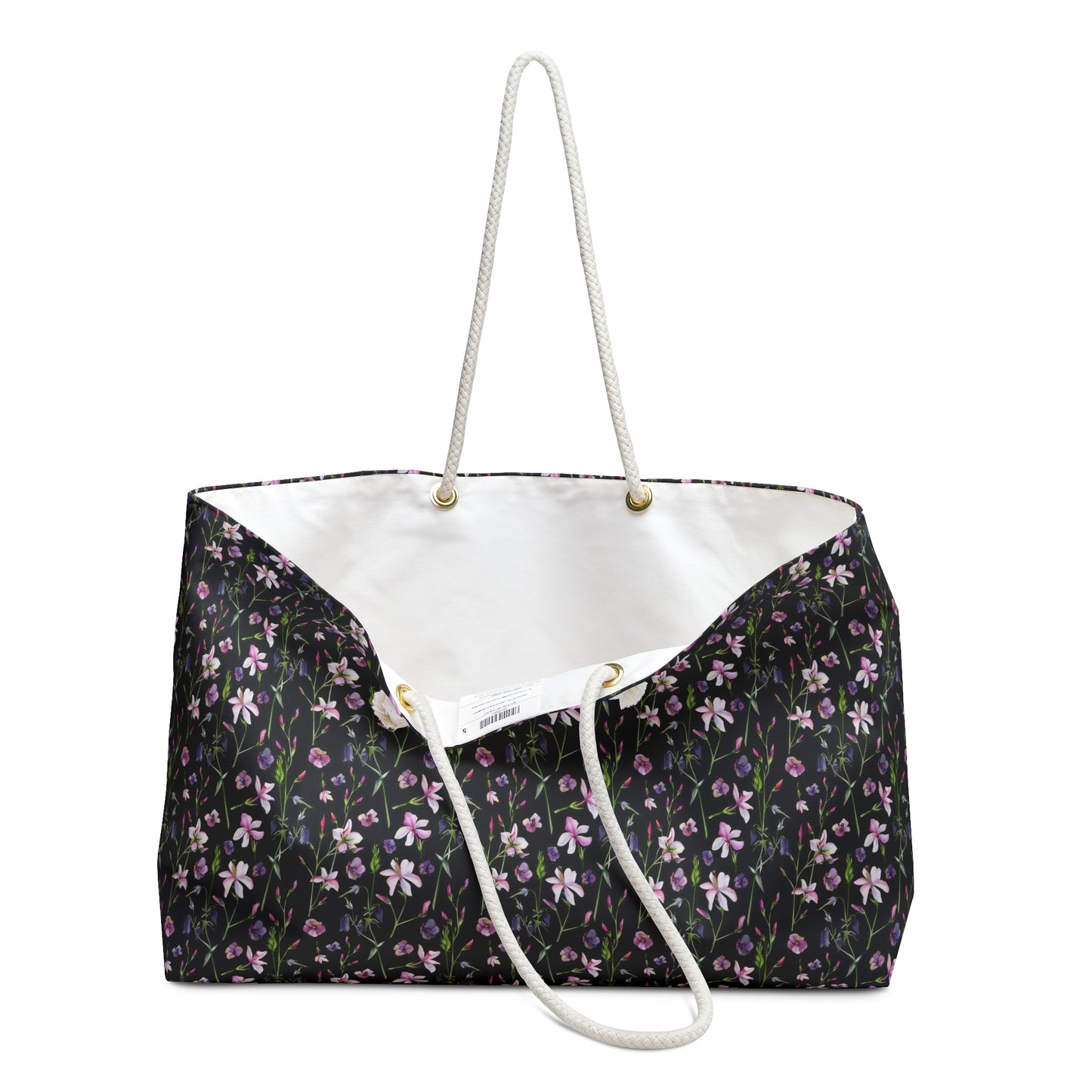 Feminine Floral Weekender Bag, Travel Tote, Gym Bag, Stylish Weekend Carryall, Vacation Handbag, Lightweight Overnight Bag