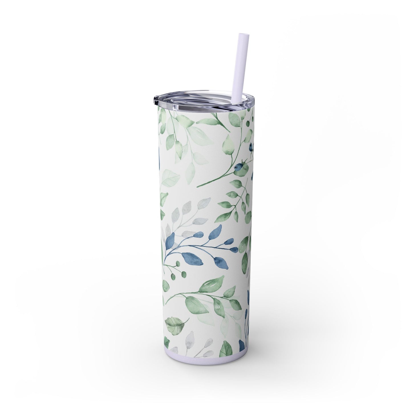 Floral Skinny Tumbler, 20oz Stainless Steel Travel Mug, Eco-Friendly Drinkware, Gift for Her, Summer Hydration, Botanical Design