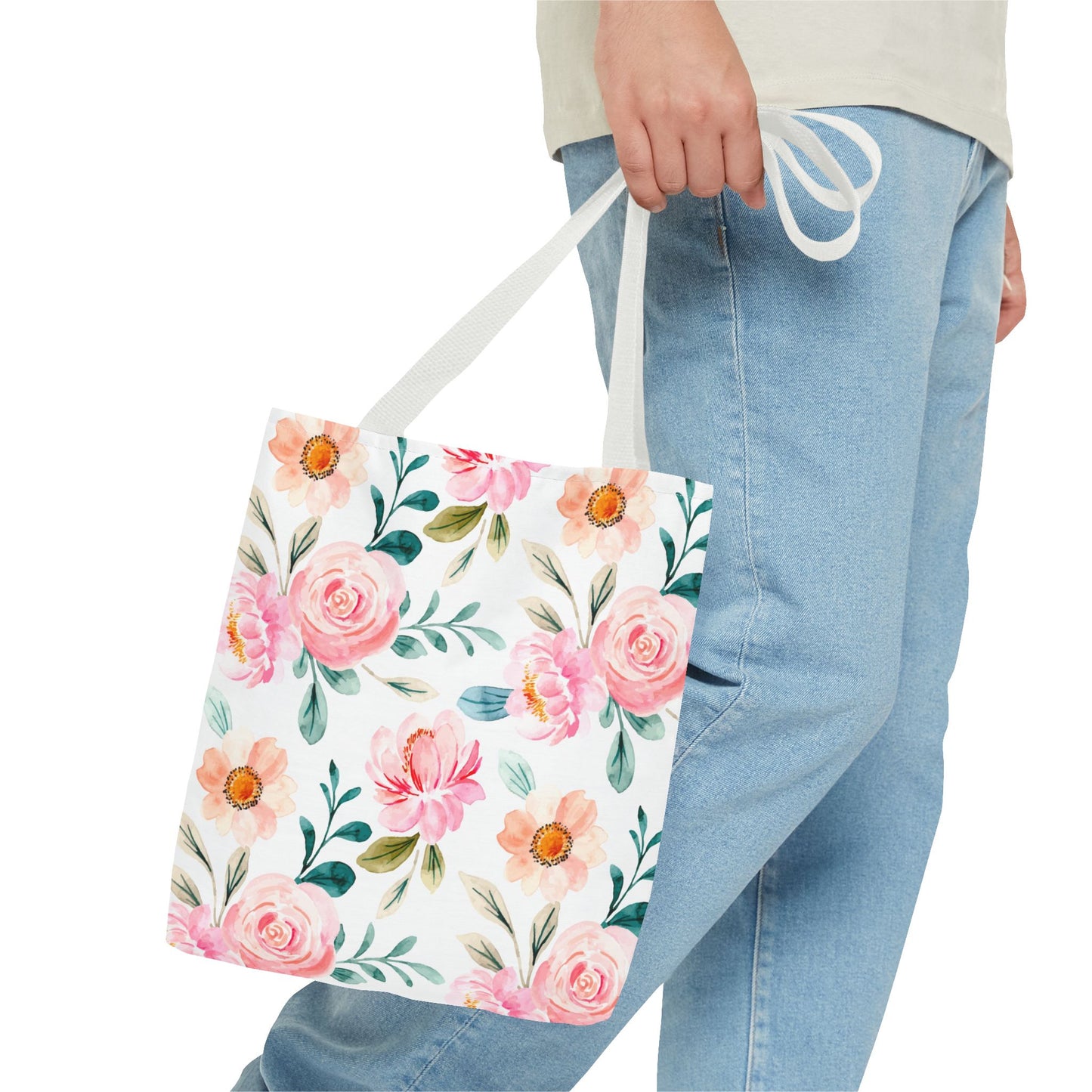 Floral Print Tote Bag, Stylish Shopping, Eco-Friendly Gift, Beach Bag, Floral Tote, Everyday Carryall
