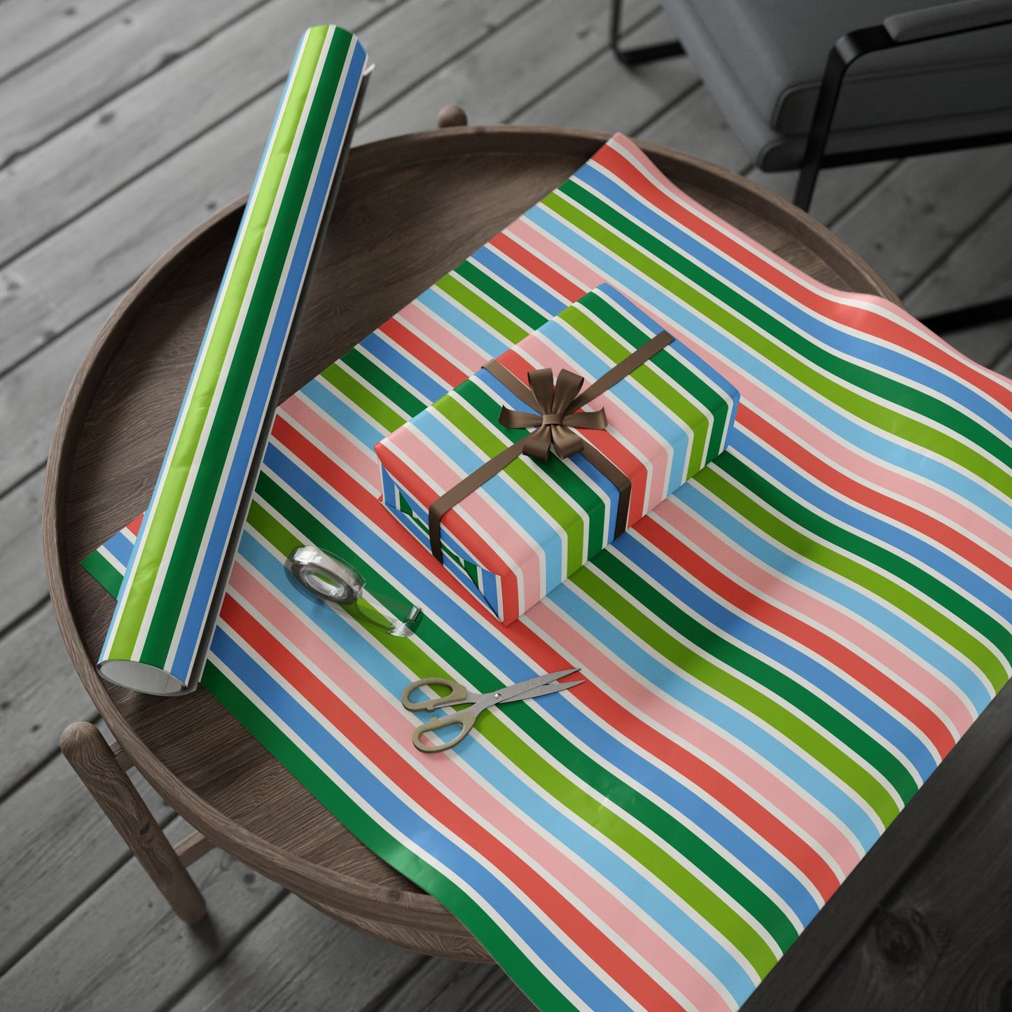 Colorful Striped Wrapping Paper, Gift Wrap for Birthdays, Holidays, Baby Showers, Eco-Friendly, Creative Gifting, Versatile Use