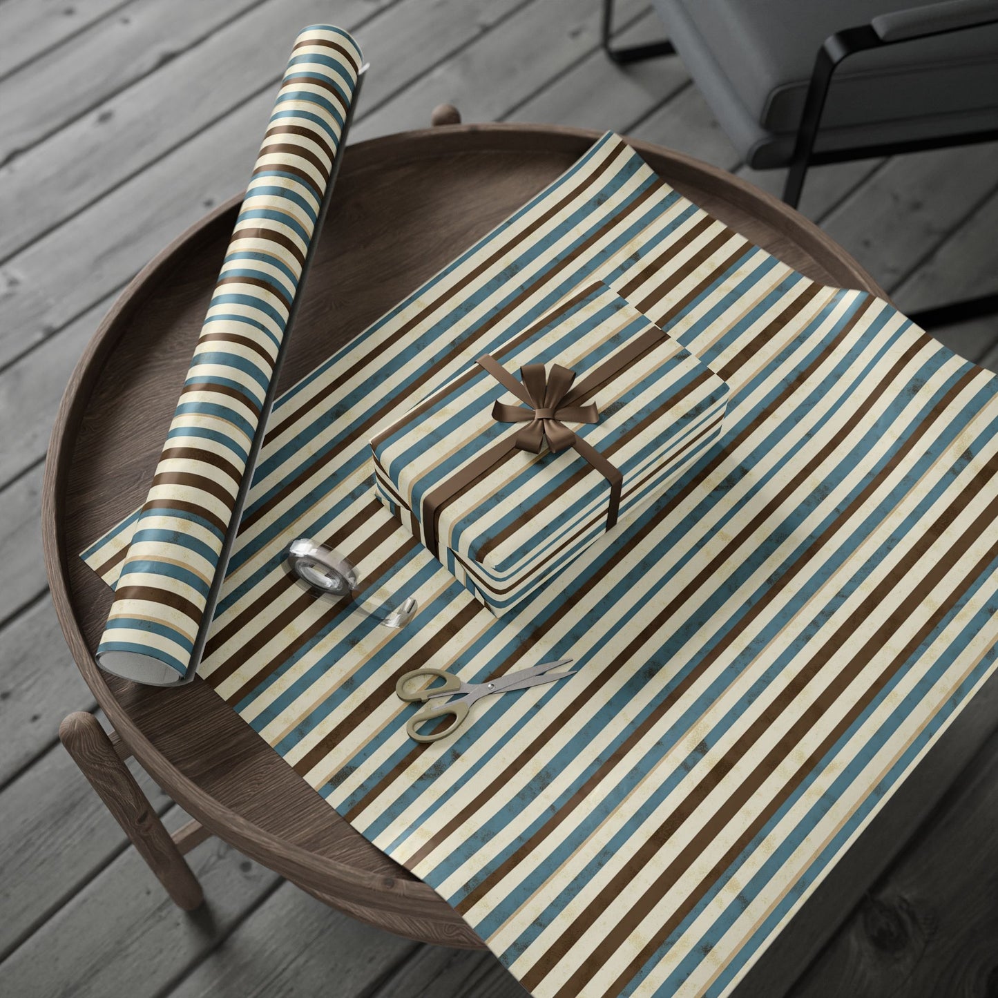 Elegant Striped Wrapping Paper, Gift Wrap for Birthdays, Holidays, Special Occasions, Eco-Friendly Gift Packaging