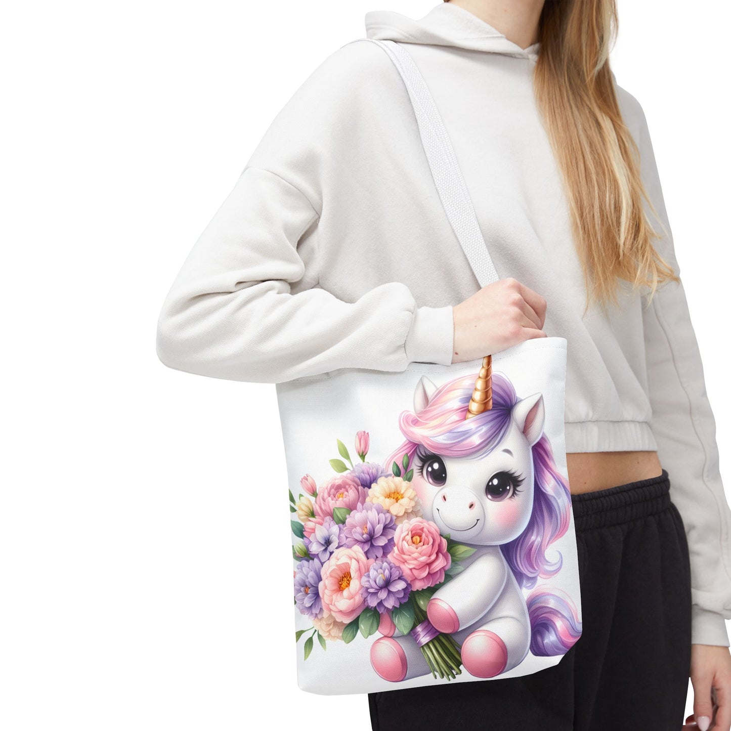 Cute Unicorn Tote Bag, Flower Girl Gift, Kids Birthday Party, Magical Purse for Women, Eco-Friendly Shopping Bag