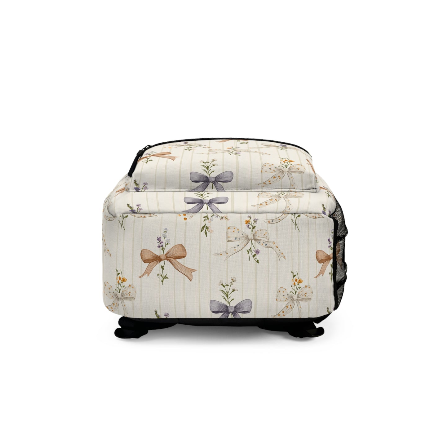 Charming Floral Backpack featuring Bows and Pastel Colors, Ideal for School, Travel, Gifts, Everyday Use, Eco-Friendly