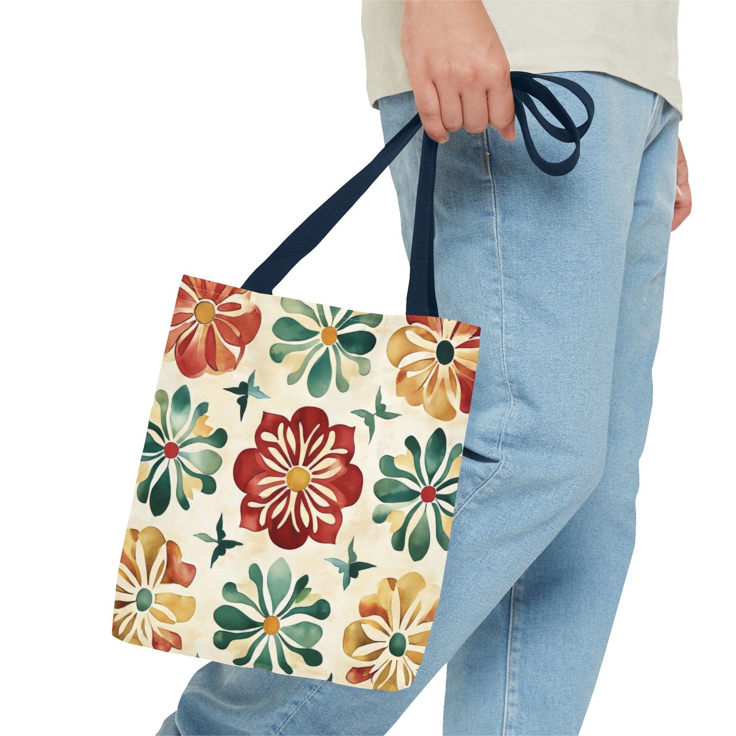 Boho Floral Tote Bag, Stylish Canvas Shopper, Eco-Friendly Bag, Beach, Travel, Grocery, Gift for Her