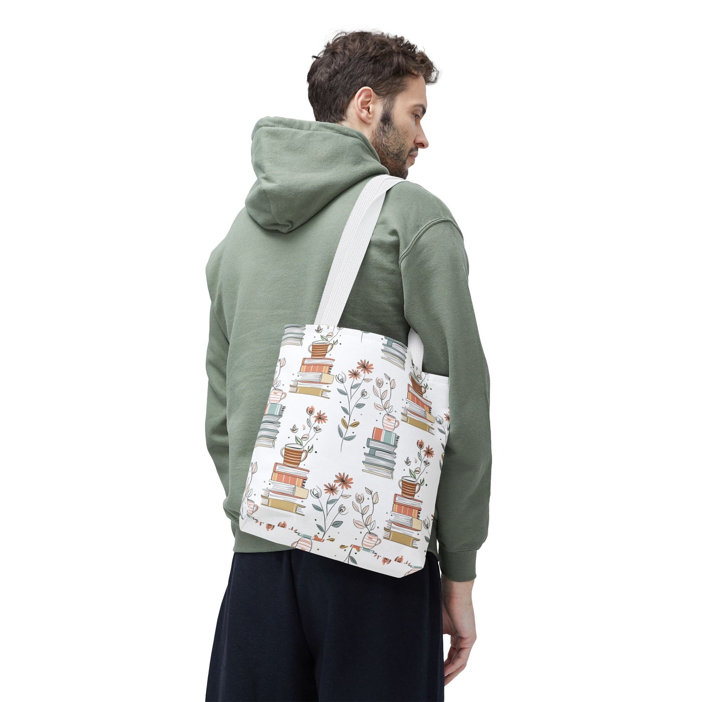 Book Lover's Floral Tote Bag, Perfect for Book Clubs, Library Visits, Eco-Friendly Gift, Reading Enthusiasts, Study Essentials