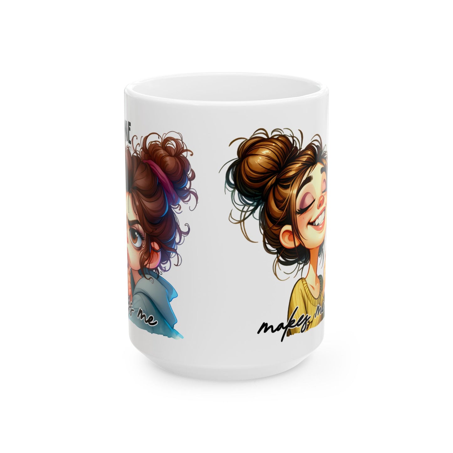 Whimsical Ceramic Mug for Coffee Lovers, Unique Gift Idea, Cute Artwork, Everyday Use, Fun Home Decor