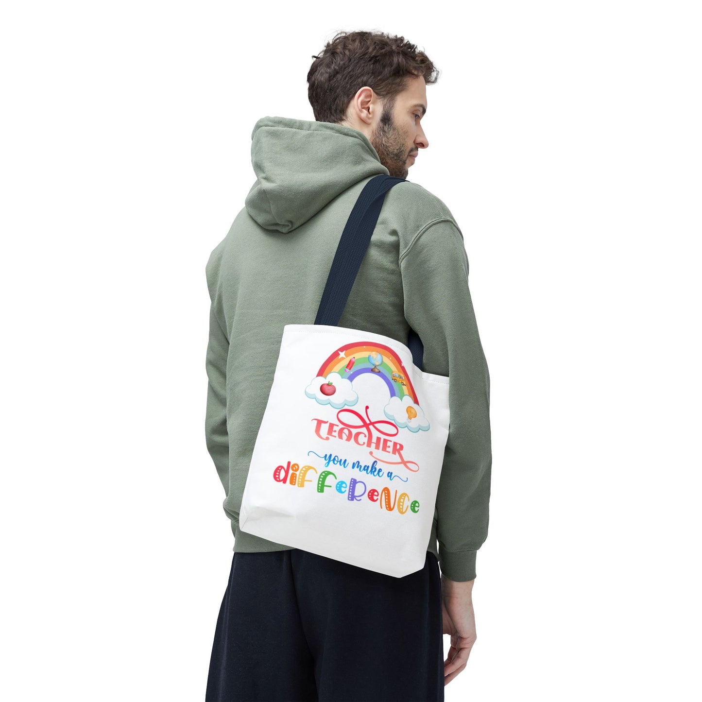Teacher Appreciation Tote Bag, Inspirational Gift for Educators, Rainbow Design, School Bag, End of Year Present, Birthday Gift
