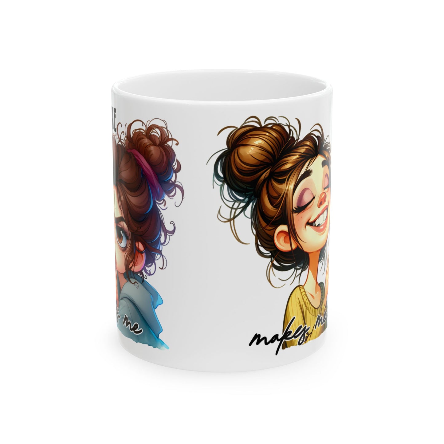Whimsical Ceramic Mug for Coffee Lovers, Unique Gift Idea, Cute Artwork, Everyday Use, Fun Home Decor