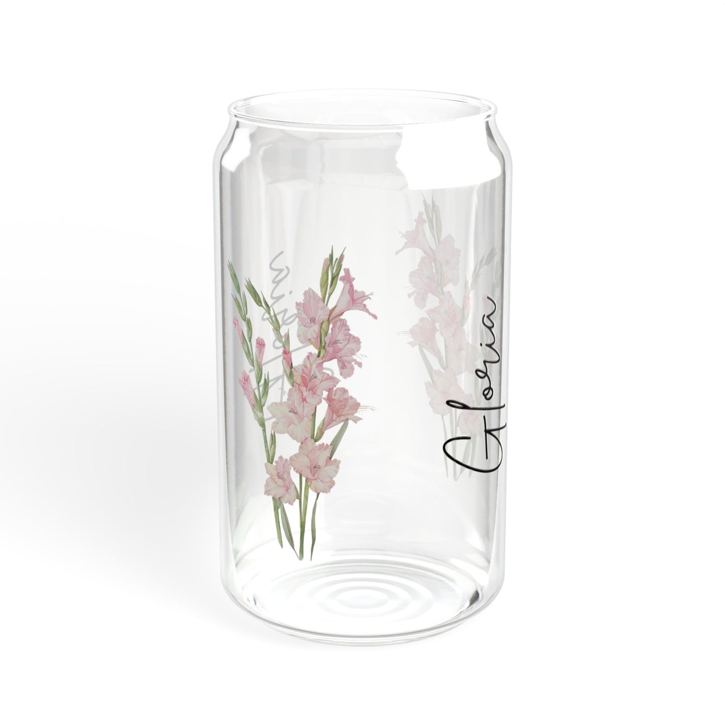 Floral Sipper Glass, Personalized Drinkware, Eco-friendly Beverage Container, Gift for Her, Summer Coolers, Wedding Favors, Floral Decor