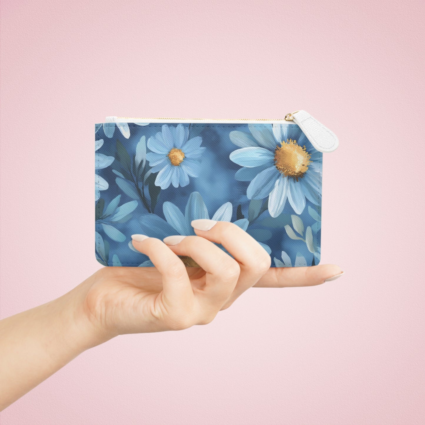Daisy Floral Mini Clutch Bag - Summer Accessory, Cute Makeup Pouch, Gift for Her, Stylish Wallet for Travel, Chic Evening Bag