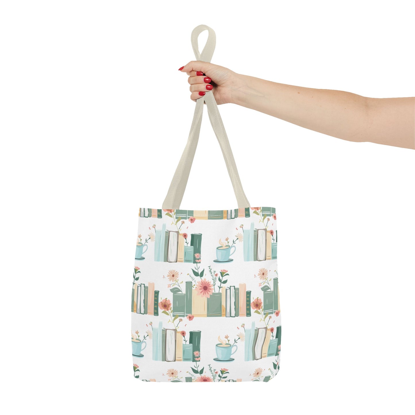 Book Lovers Floral Tote Bag, Eco-Friendly Shopping Bag, Library Tote, Gift for Readers, Canvas Handbag, Botanical Design