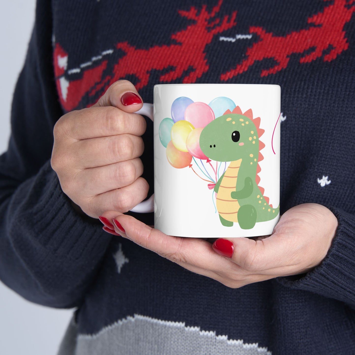 Happy Birthday Dinosaur Ceramic Mug - Fun & Colorful Gift for Kids