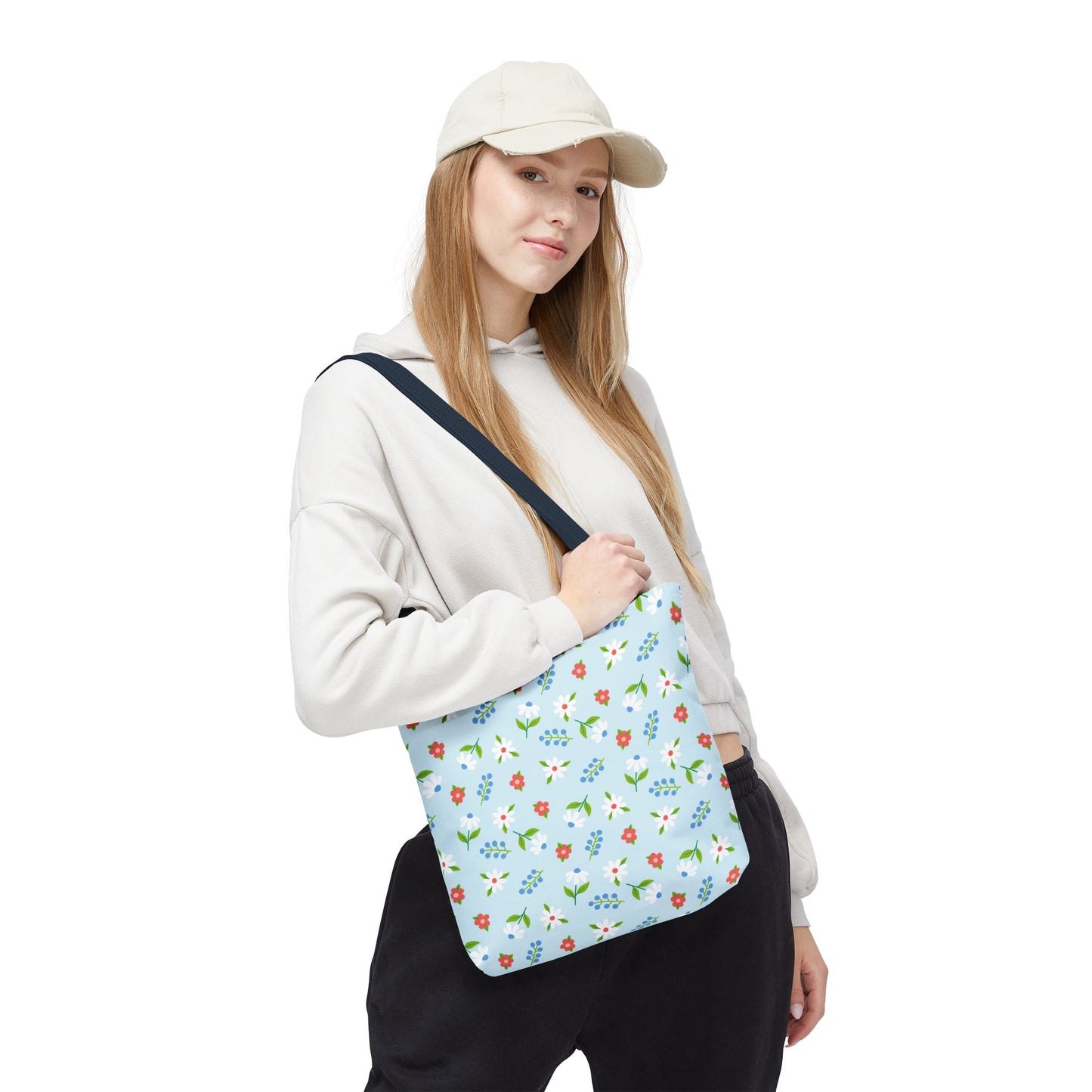 Floral Tote Bag, Spring Style, Eco-Friendly Shopping Bag, Gift for Her, Reusable Grocery Tote, Bright Floral Design
