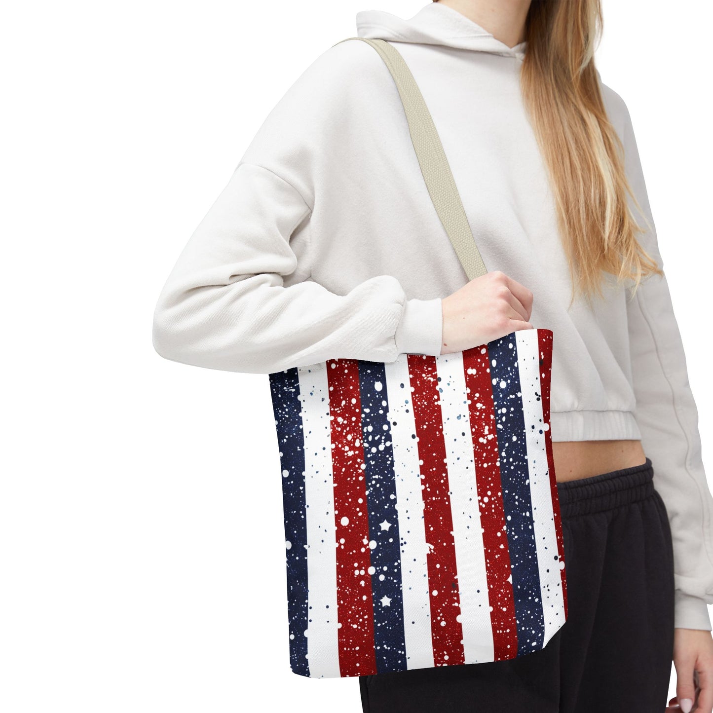 Patriotic Tote Bag, USA Flag Tote, Fourth of July Bags, Beach Bag, Independence Day Shopper, American Pride Accessory