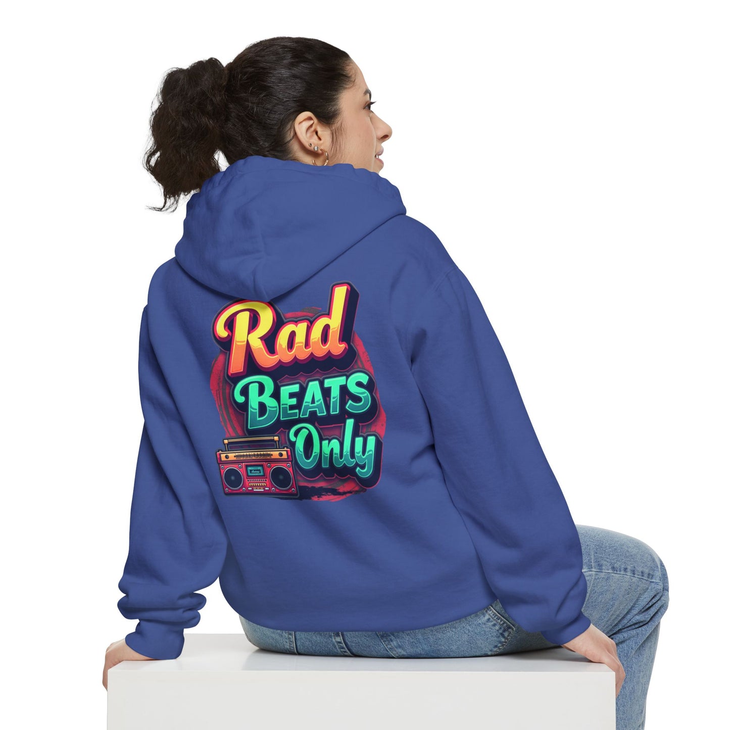Rad Beats Unisex Hoodie, Music Lover Gift, Fun Retro Apparel, Unique Streetwear, Perfect for Casual Outfits