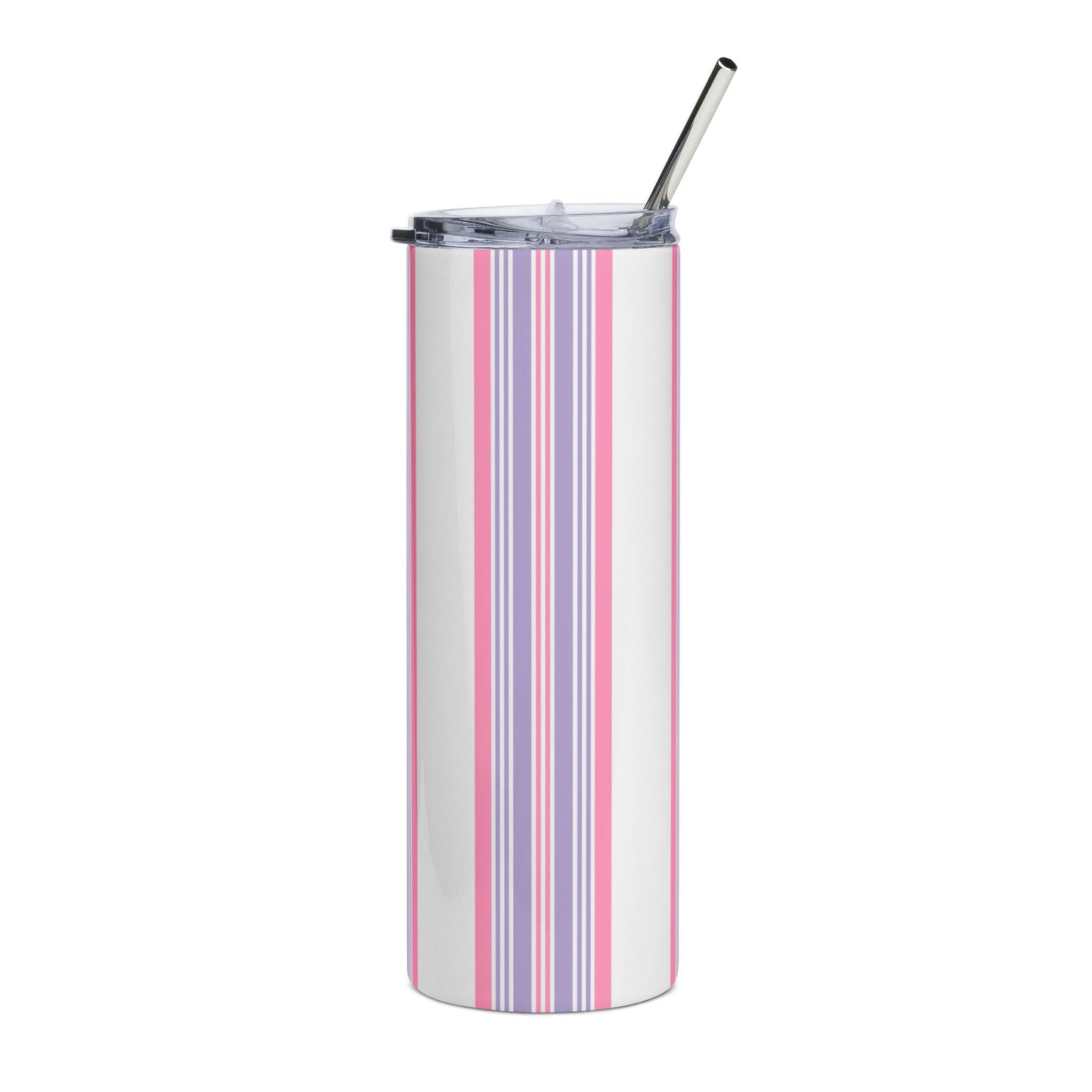 Stylish Stainless Steel Tumbler, 20oz - Colorful Striped Design, Perfect for Gifts, Summer Picnics, Travel Mugs, Drinkware