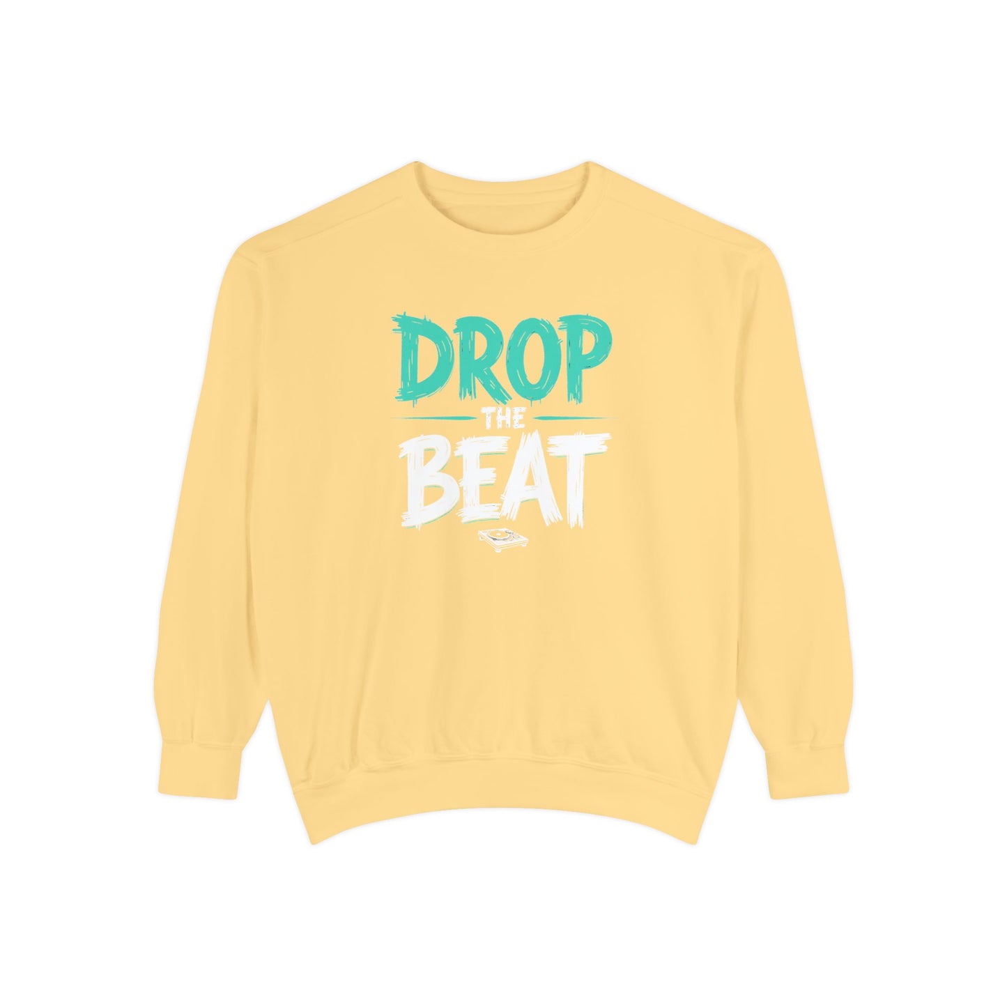 Drop the Beat Sweatshirt, Cozy Music Sweatshirt, Unisex Graphic Apparel, Perfect for Concerts, Unique Gift for Music Lovers
