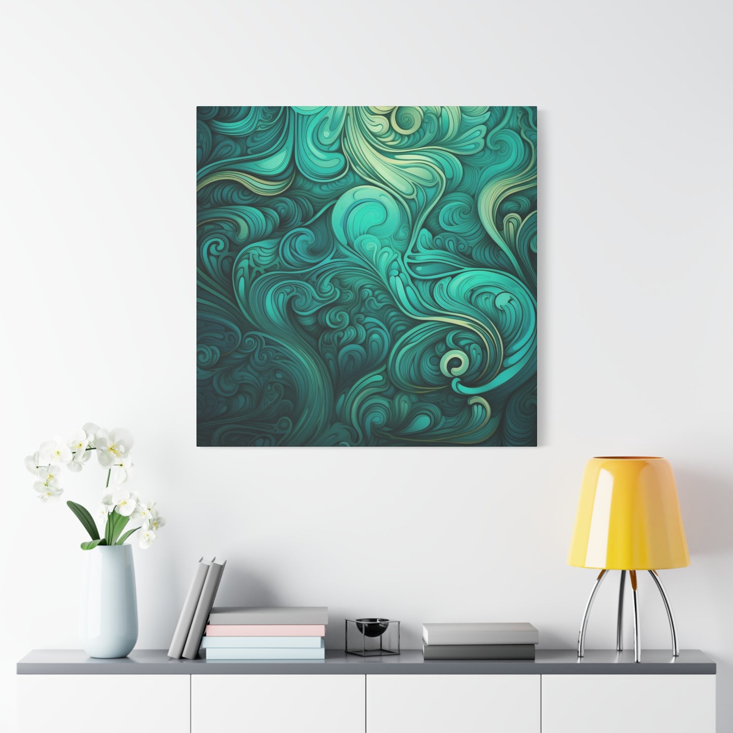 Artistic Stretched Canvas Wall Art, Modern Home Décor, Abstract Swirl Design, Living Room Decoration, Unique Gift for Art Lovers