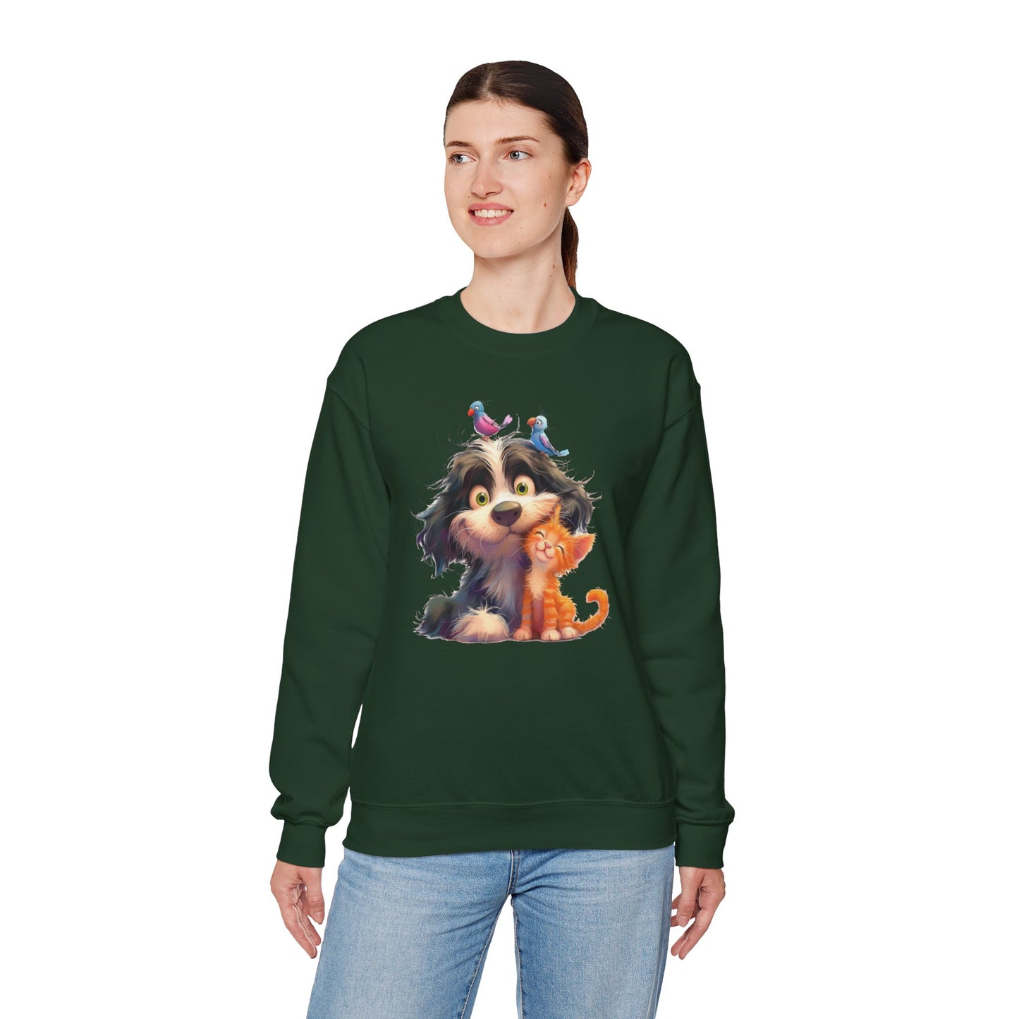 Cozy Pet Lovers Sweatshirt, Cute Animal Crewneck, Gift for Cat Dog Mom, Funny Pet Sweatshirt, Relaxed Fit Unisex Top