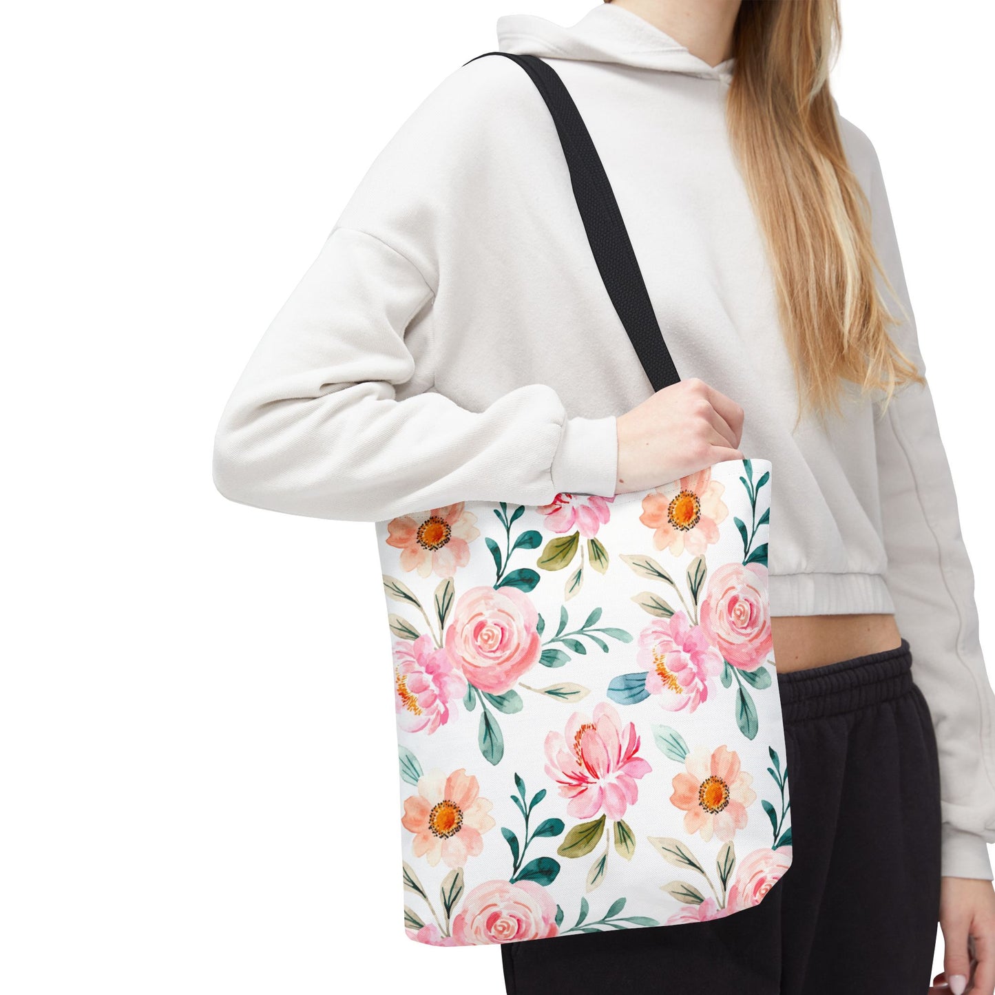 Floral Print Tote Bag, Stylish Shopping, Eco-Friendly Gift, Beach Bag, Floral Tote, Everyday Carryall