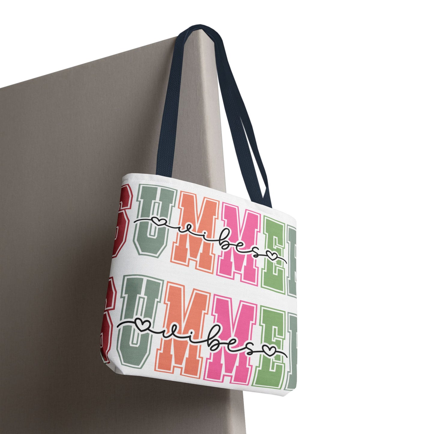 Colorful Summer Vibes Tote Bag, Beach Bag, Shopping Tote, Eco-Friendly Carryall, Vacation Essentials