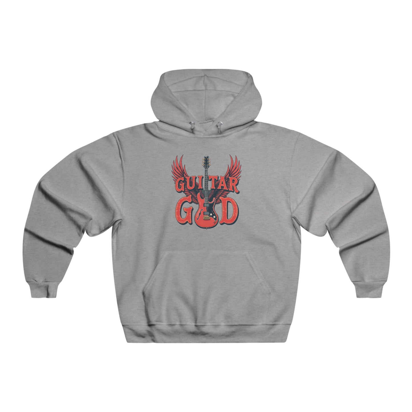 Guitar God Hoodie, Men's Music Sweatshirt, Rock and Roll Gift, Music Lover Apparel, Unique Guitarist Hoodie