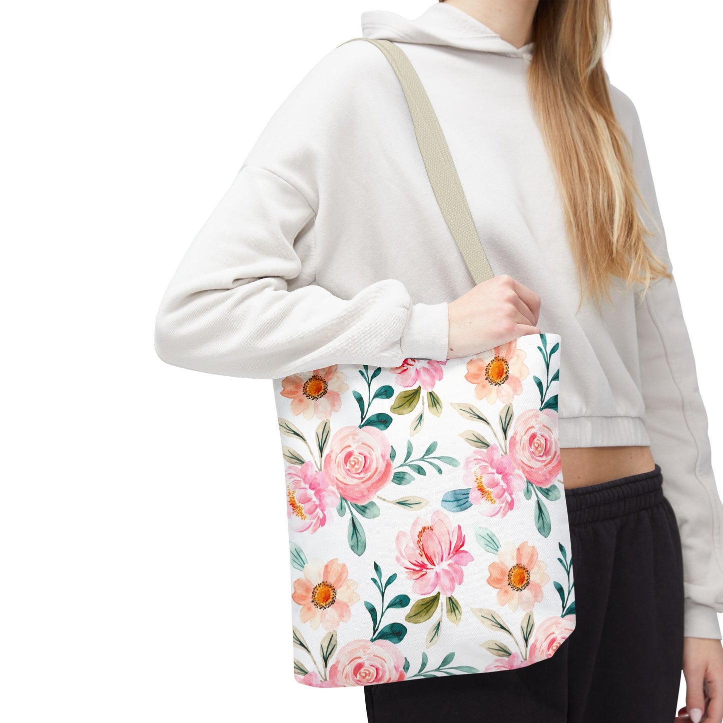 Floral Print Tote Bag, Stylish Shopping, Eco-Friendly Gift, Beach Bag, Floral Tote, Everyday Carryall