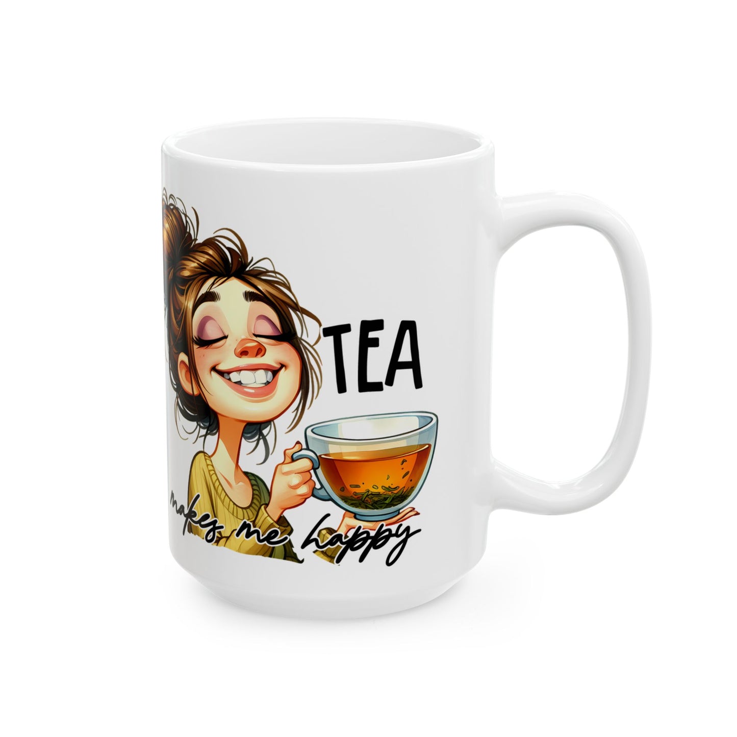 Whimsical Ceramic Mug for Coffee Lovers, Unique Gift Idea, Cute Artwork, Everyday Use, Fun Home Decor