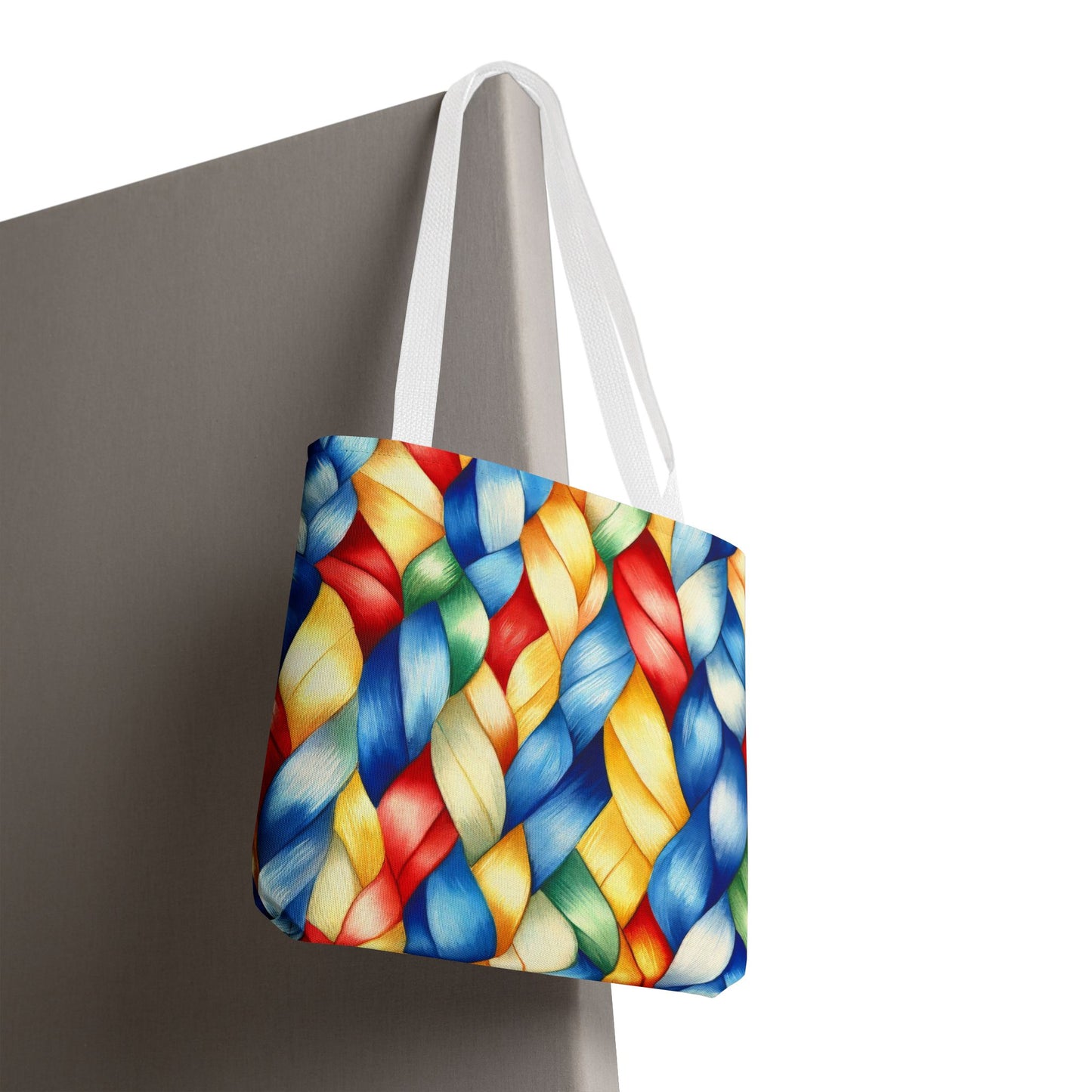 Colorful Woven Tote Bag - Vibrant Art Print, Eco-Friendly Carry-All, Shopping Bag, Beach Bag, Gift for Friends
