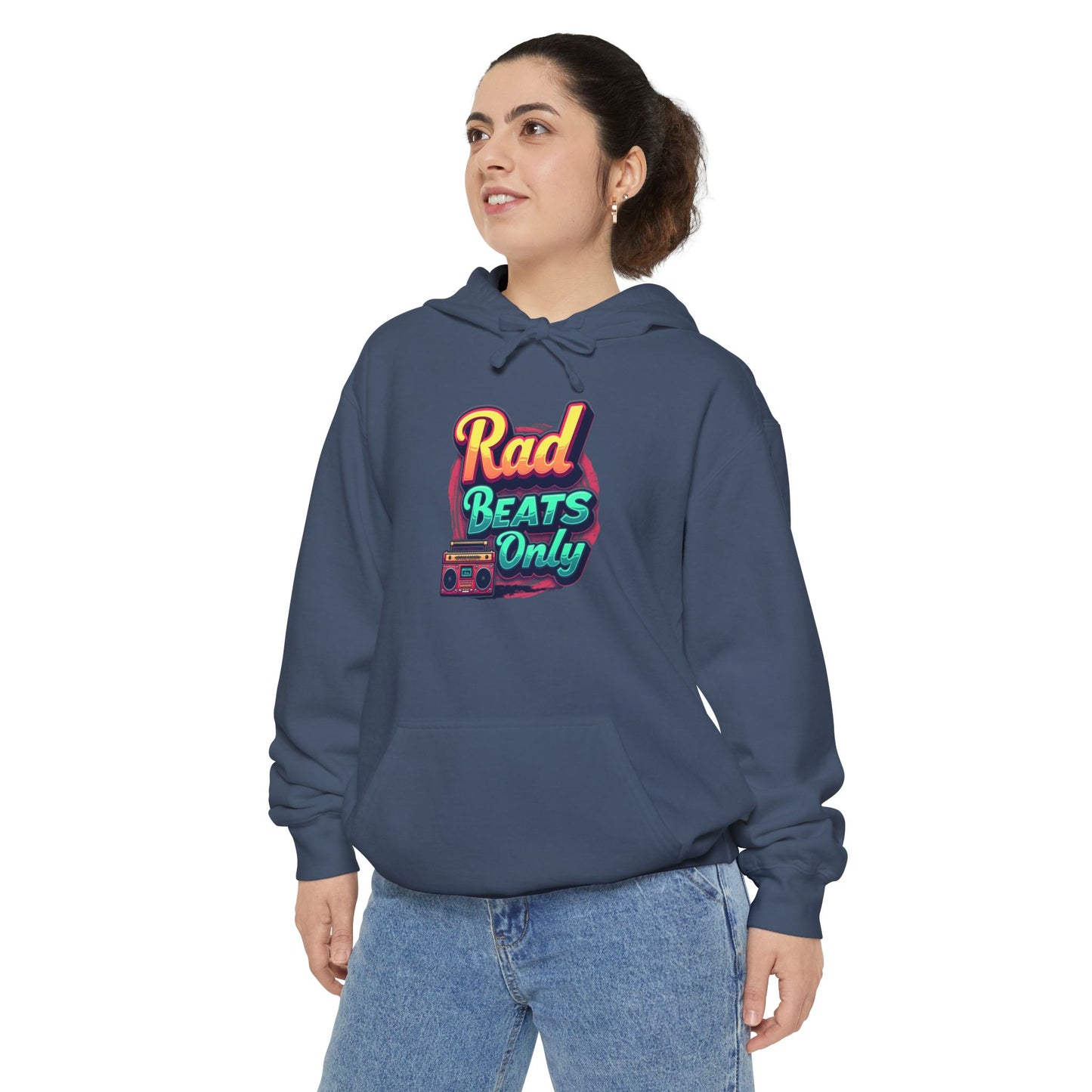 Rad Beats Unisex Hoodie, Music Lover Gift, Fun Retro Apparel, Unique Streetwear, Perfect for Casual Outfits