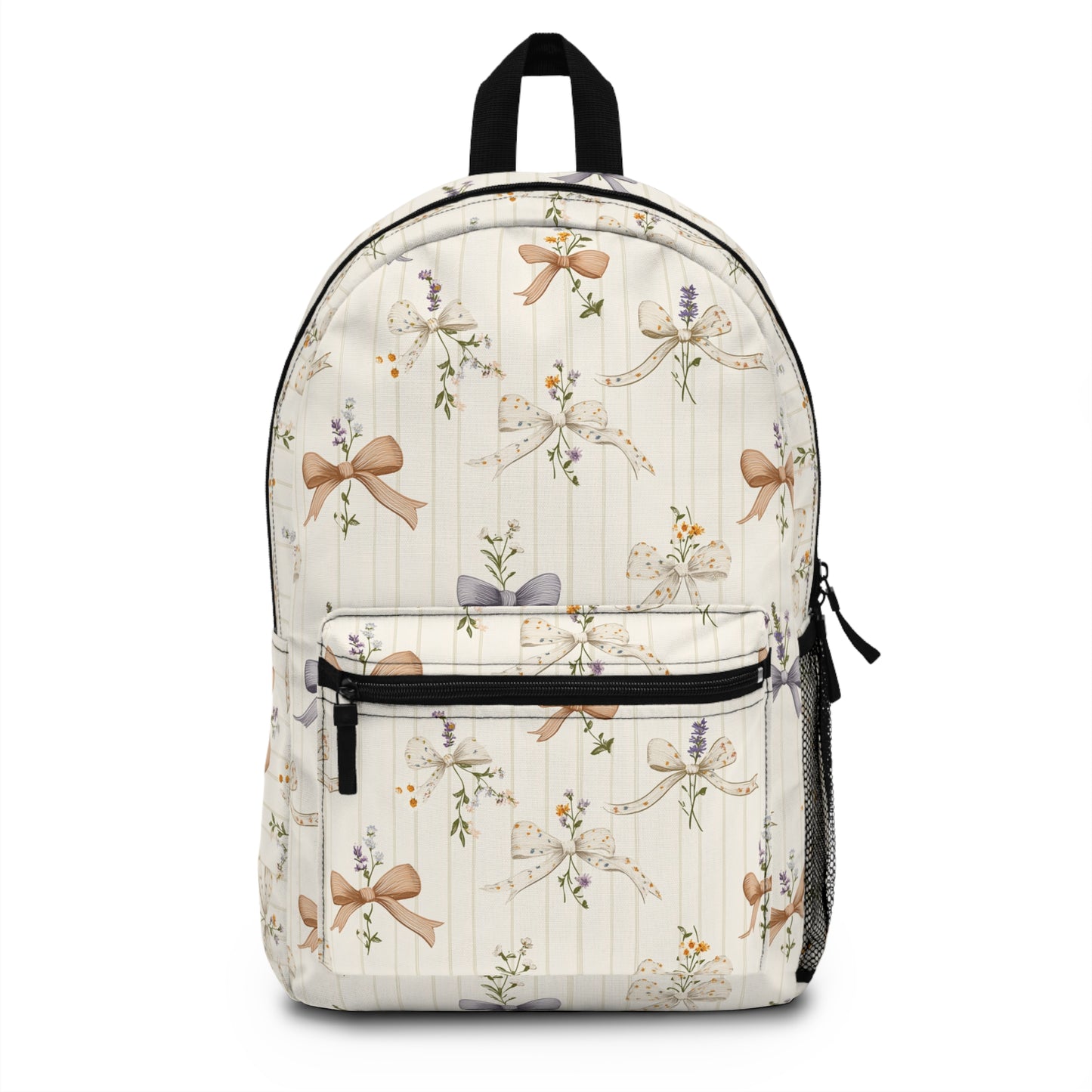 Charming Floral Backpack featuring Bows and Pastel Colors, Ideal for School, Travel, Gifts, Everyday Use, Eco-Friendly