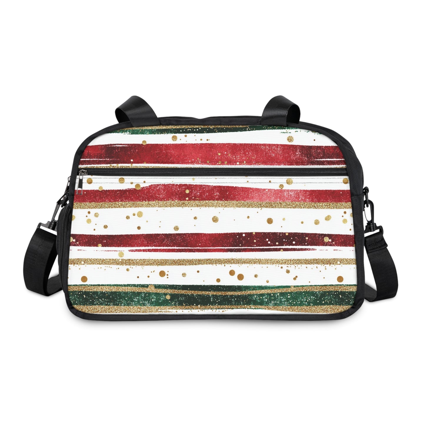 Chic Fitness Handbag with Festive Stripes, Gym Bag, Sports Tote, Holiday Workout Accessory, Stylish Travel Bag, Fitness Gifts