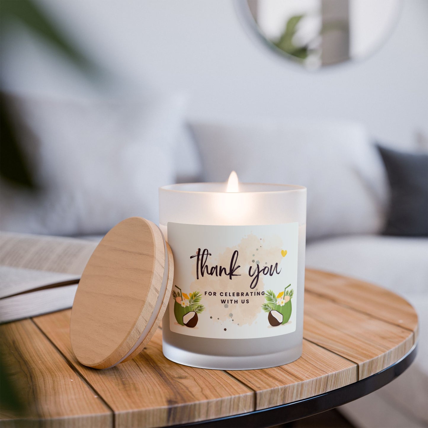 Personalized Thank You Candle - Frosted Glass 11oz