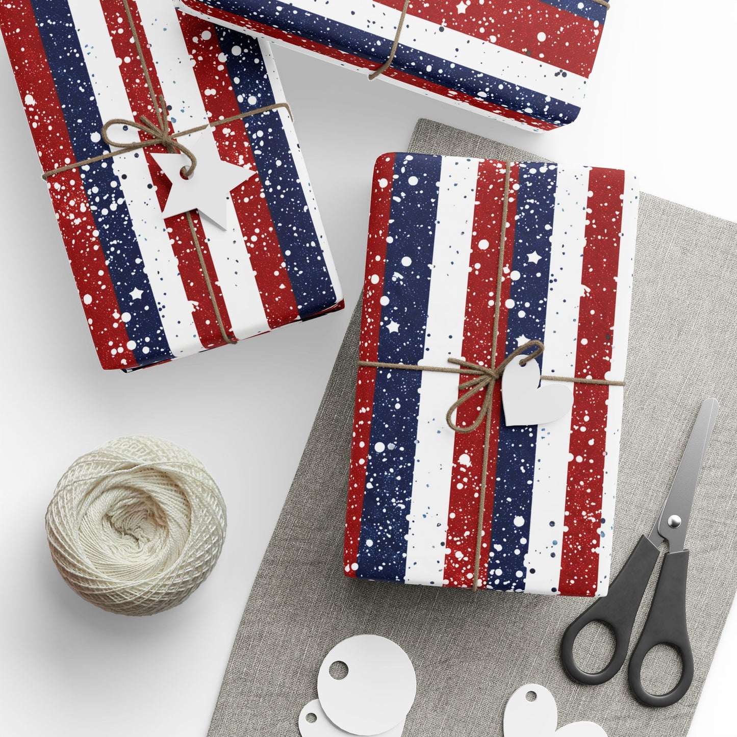 Patriotic Wrapping Paper for Holidays - Festive Gift Wrap, Independence Day, Memorial Day, Birthday, All Occasions