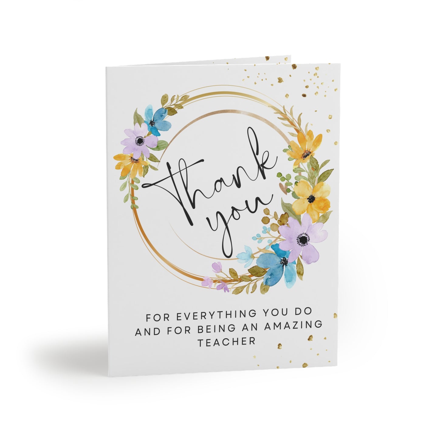 Elegant Thank You Greeting Cards for Teachers, Floral Note Cards, Teacher Appreciation Gifts, Stationery Set, Thank You Cards