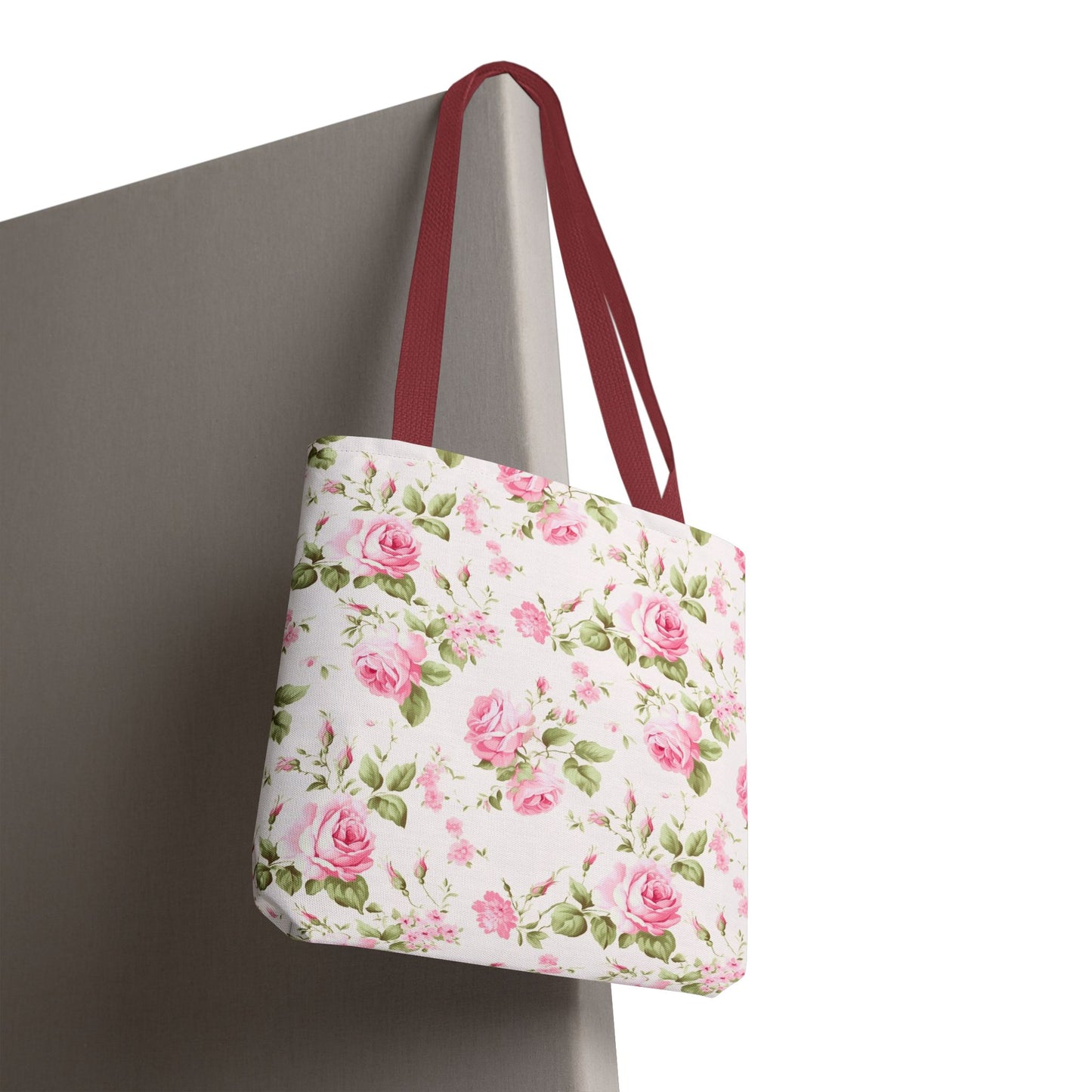 Floral Tote Bag, Rose Pattern Shoulder Bag, Stylish Eco-Friendly Shopper, Gift for Her, Spring Summer Accessory