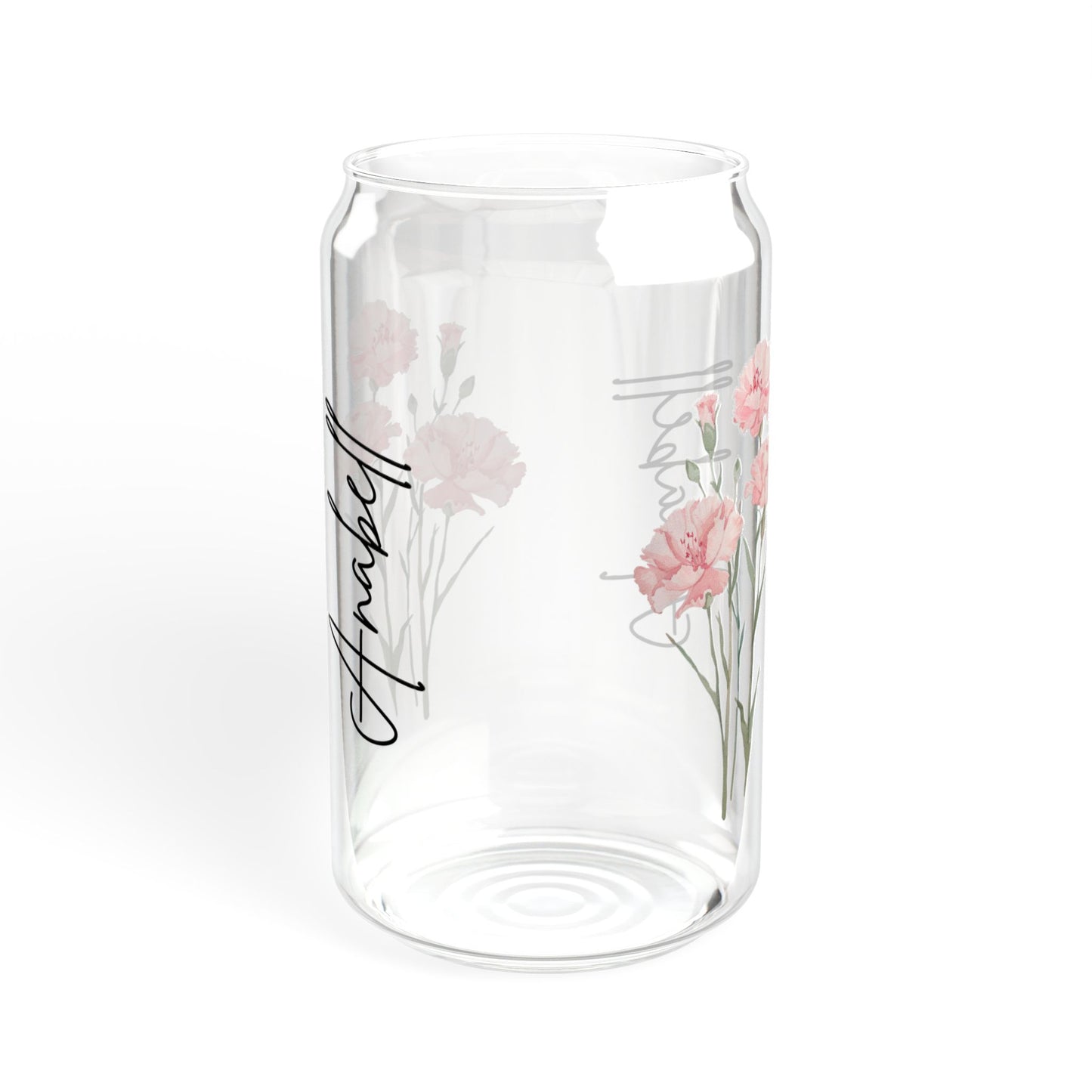 Floral Sipper Glass - 16oz Hydration Jar, Reusable Drinkware, Eco-Friendly, Kitchen Decor, Personalized Gift, Summer Essentials