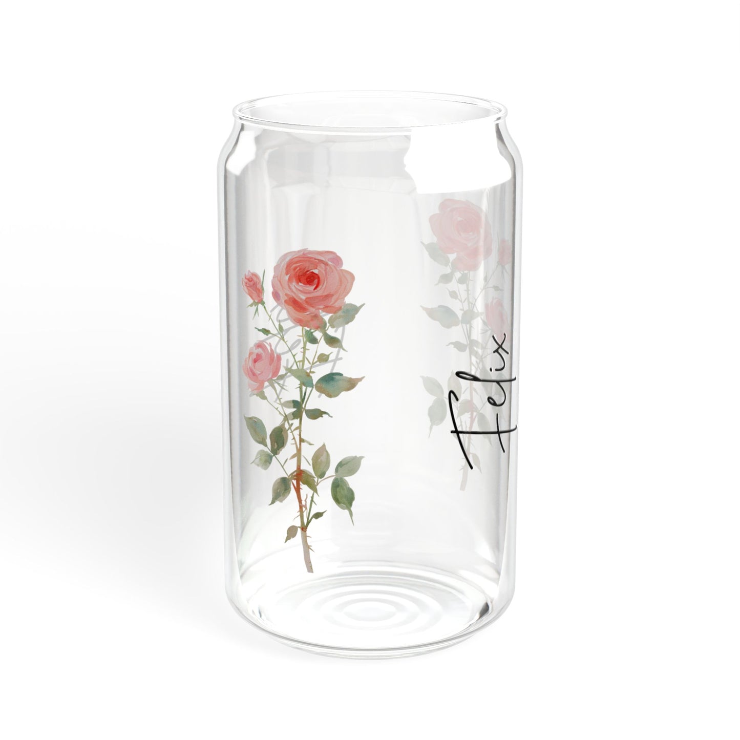 Floral Sipper Glass, 16oz - Perfect for Tea Lovers, Eco-Friendly Drinkware, Summer Picnics, Wedding Gifts, Garden Parties