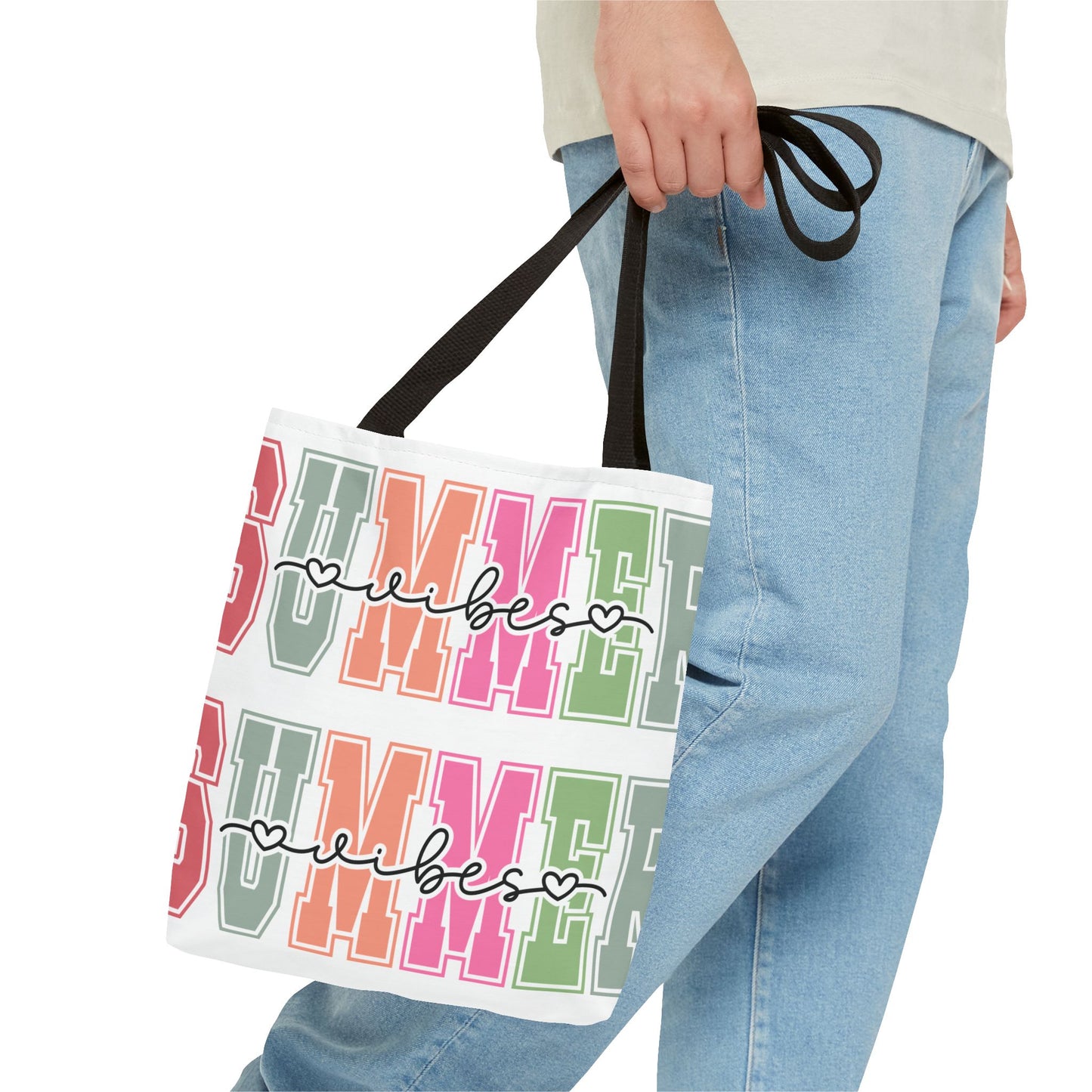 Colorful Summer Vibes Tote Bag, Beach Bag, Shopping Tote, Eco-Friendly Carryall, Vacation Essentials