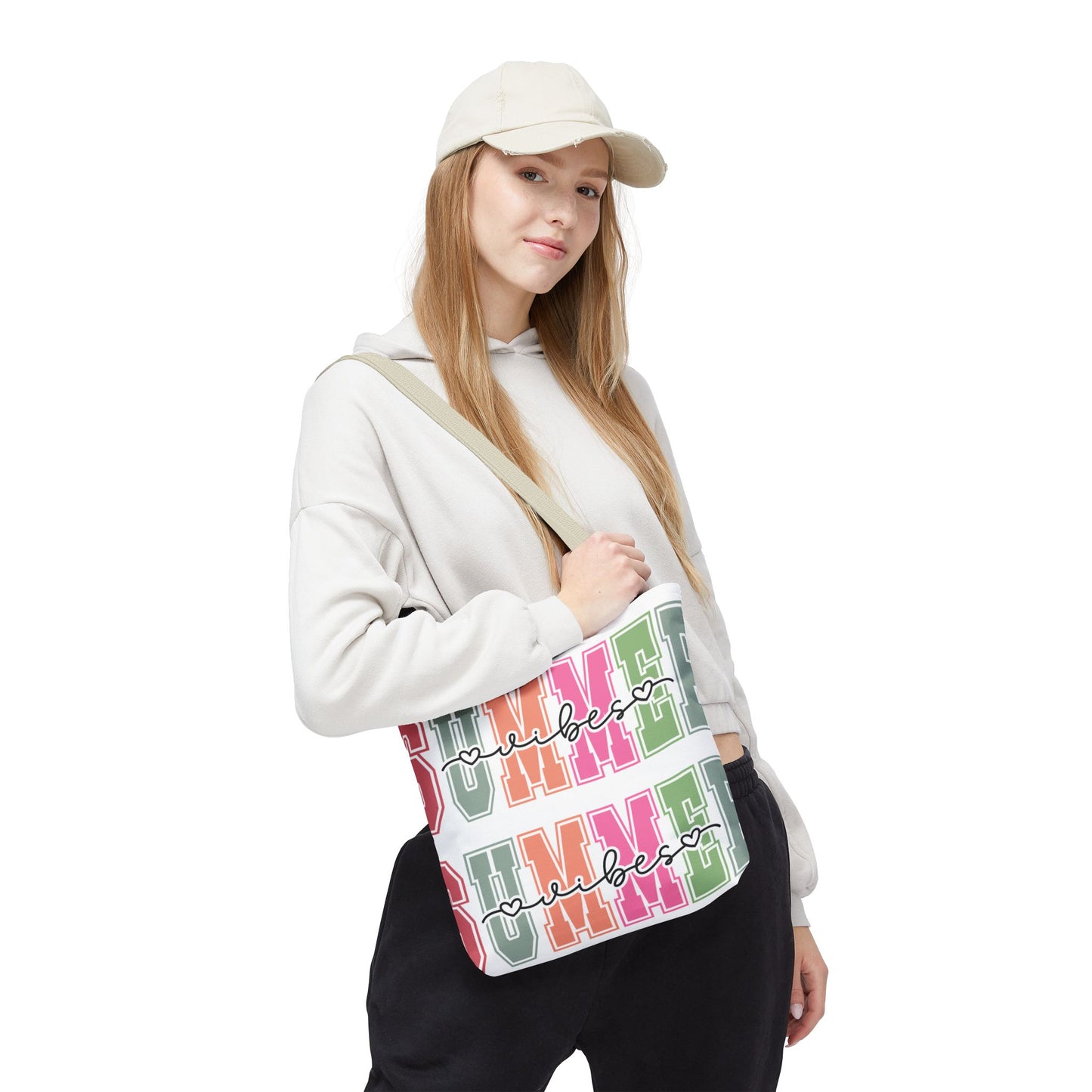 Colorful Summer Vibes Tote Bag, Beach Bag, Shopping Tote, Eco-Friendly Carryall, Vacation Essentials