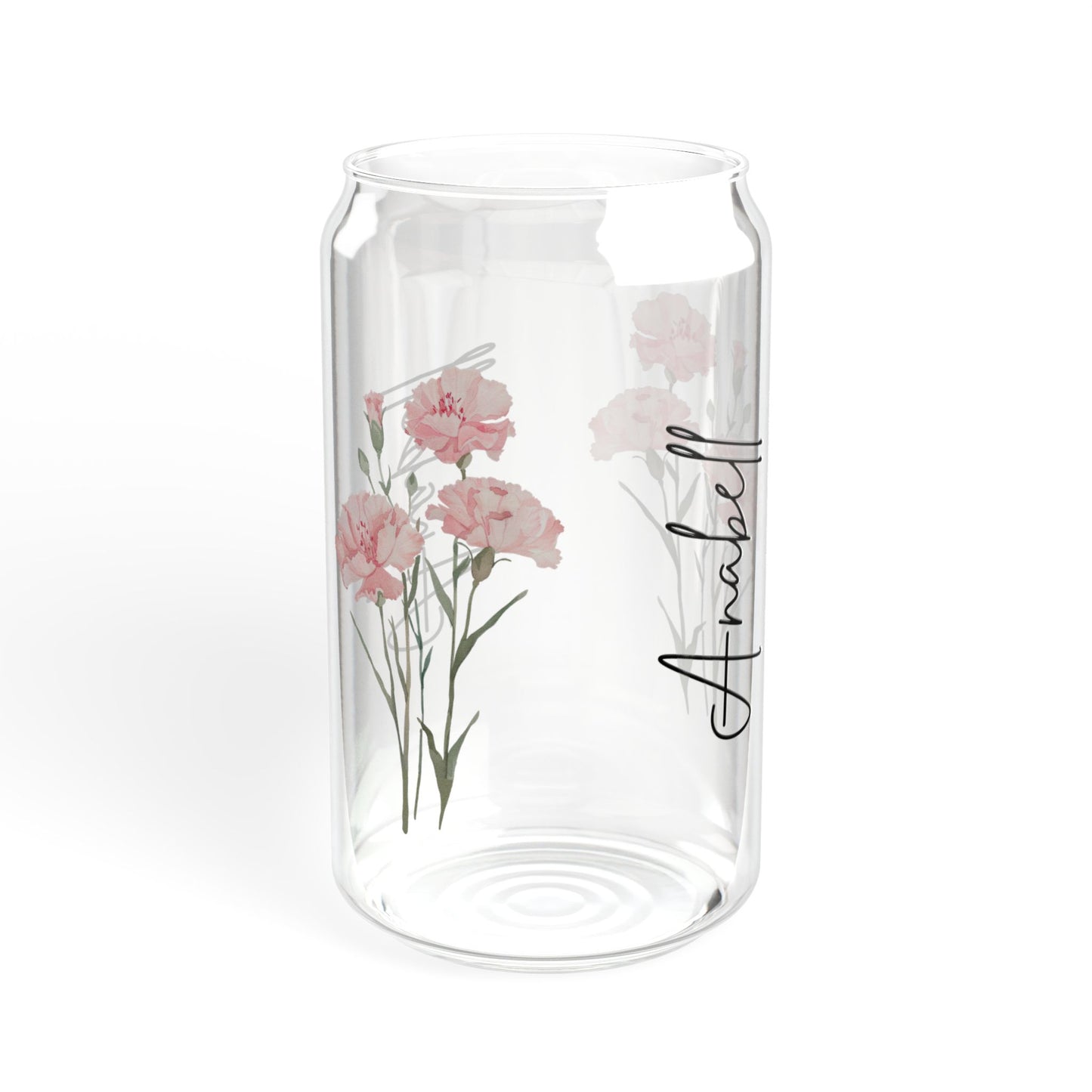 Floral Sipper Glass - 16oz Hydration Jar, Reusable Drinkware, Eco-Friendly, Kitchen Decor, Personalized Gift, Summer Essentials
